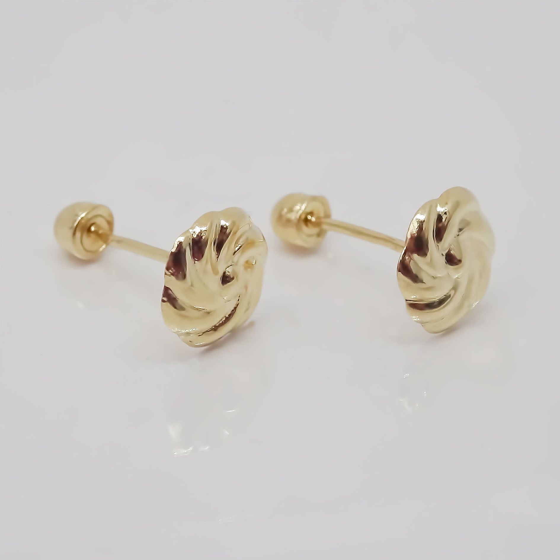 Amor Eterno - Broqueles / Botón Rehilete / Aretes Oro 10k