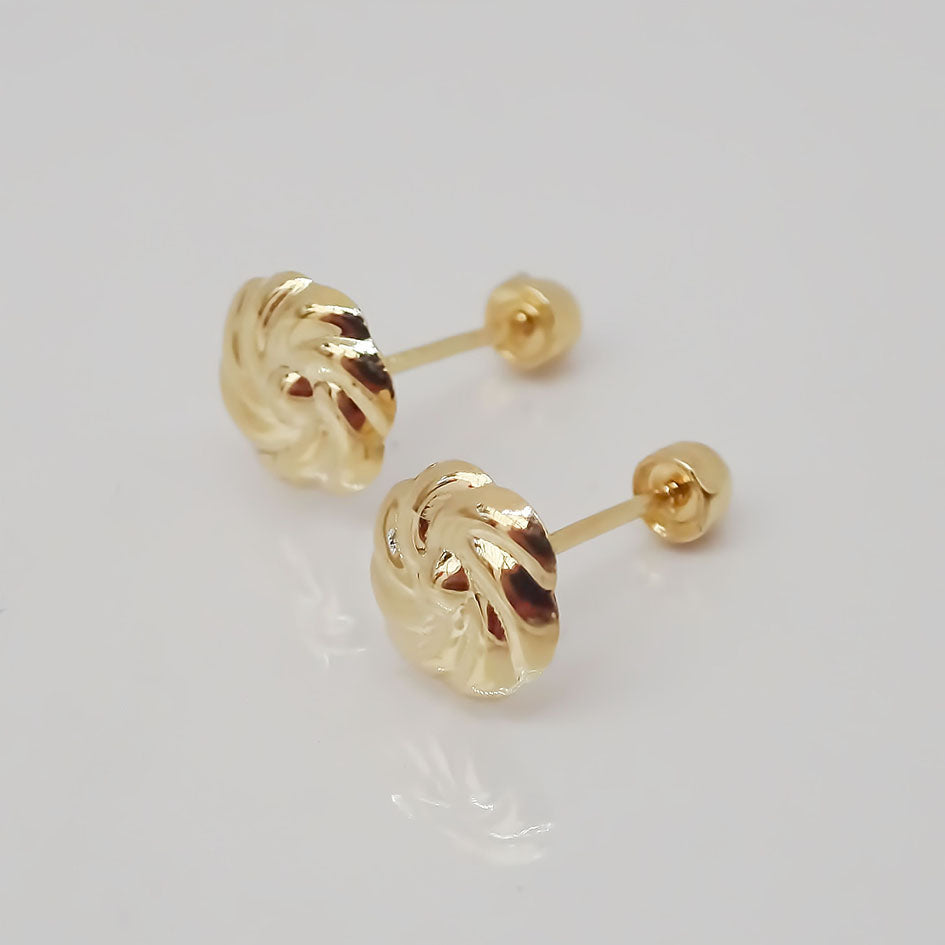 Amor Eterno - Broqueles / Botón Rehilete / Aretes Oro 10k