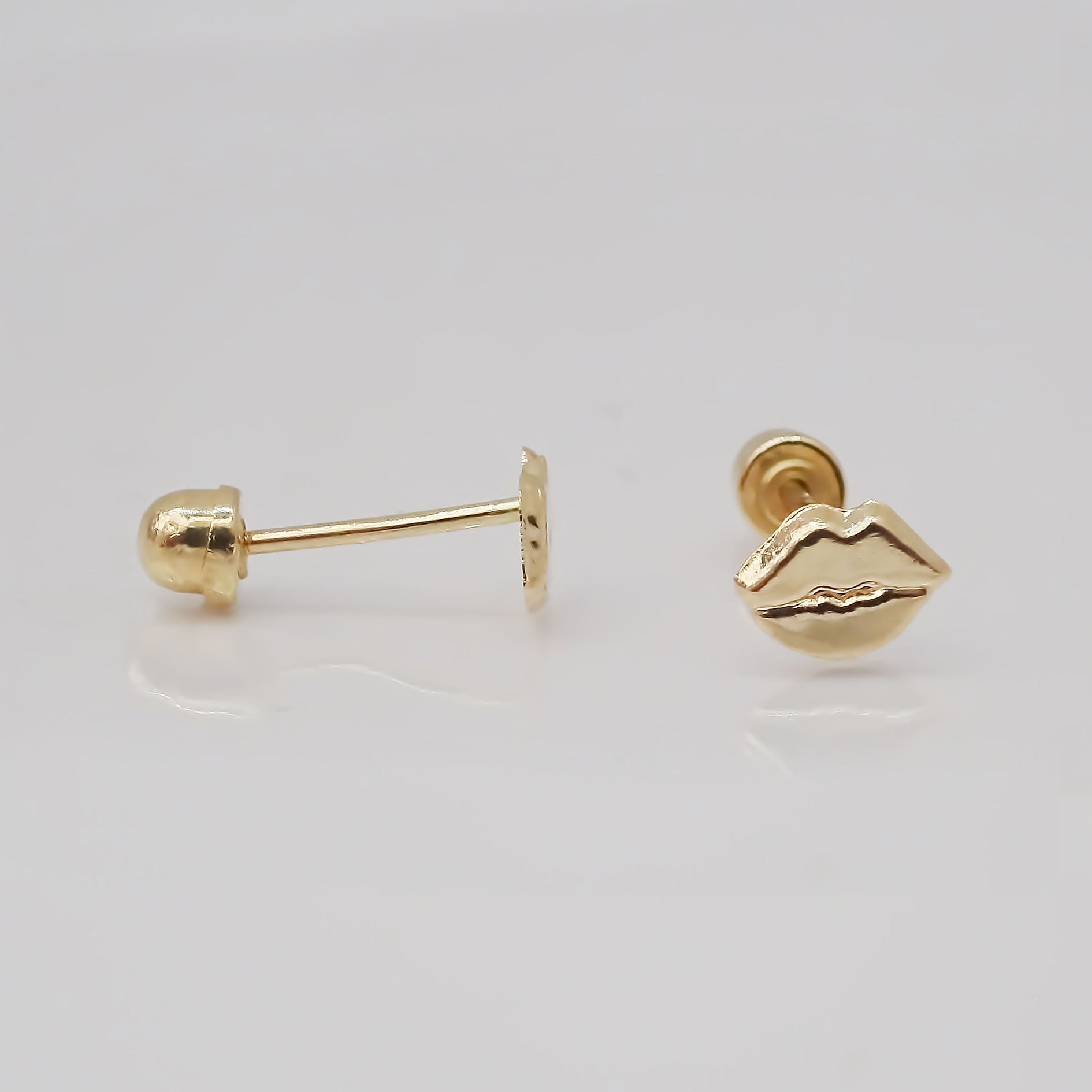 Amor Eterno - Broqueles Boca / Beso / Aretes / Oro 10k