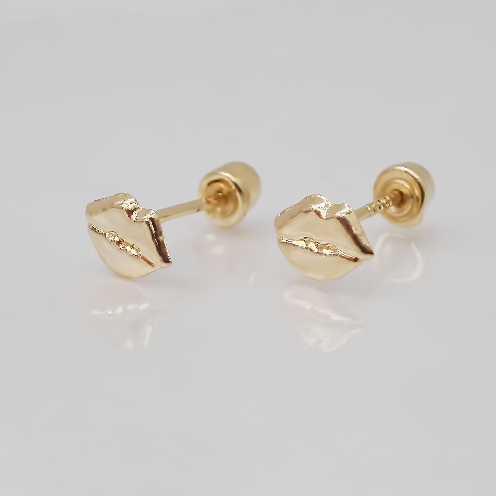 Amor Eterno - Broqueles Boca / Beso / Aretes / Oro 10k
