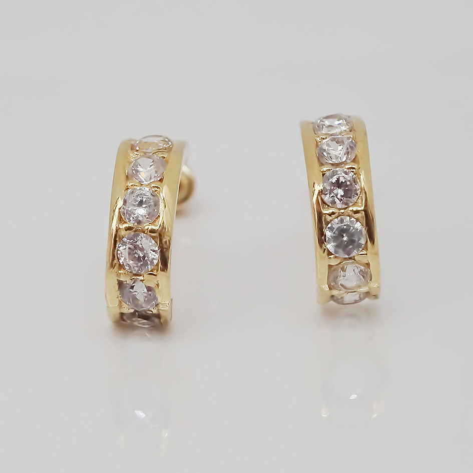 Amor Eterno - Broqueles / Media Arracada Riel Aretes Oro 10k