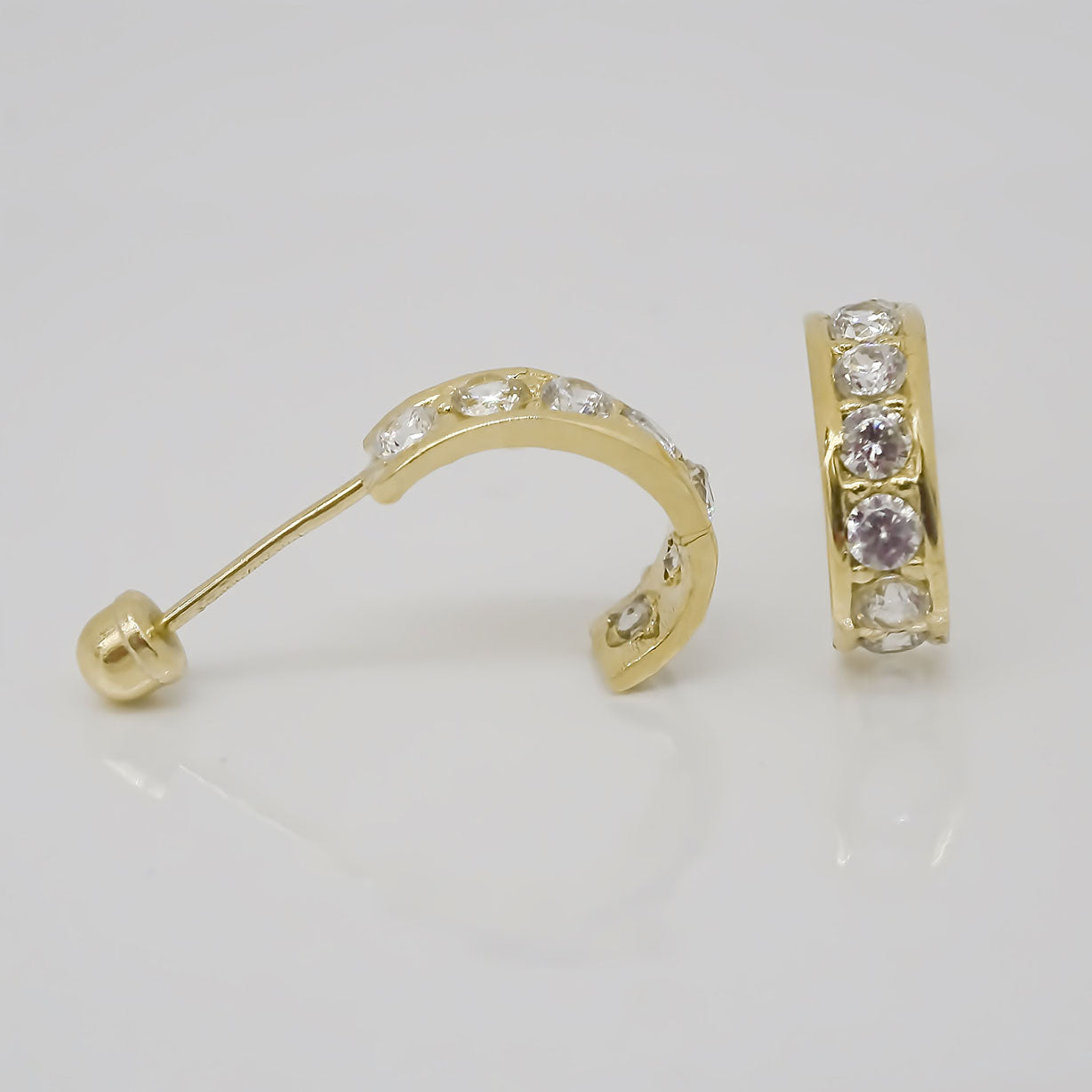 Amor Eterno - Broqueles / Media Arracada Riel Aretes Oro 10k