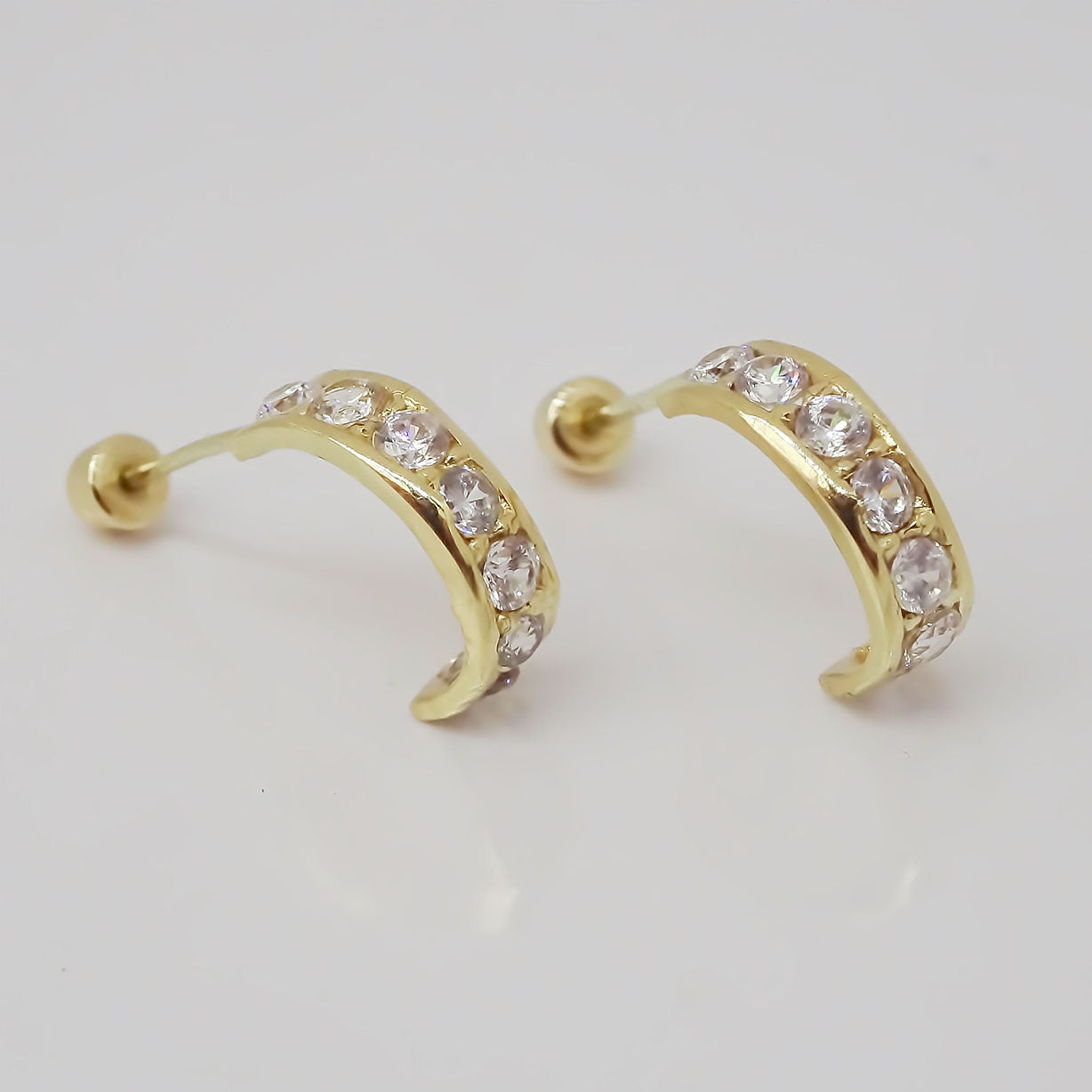 Amor Eterno - Broqueles / Media Arracada Riel Aretes Oro 10k