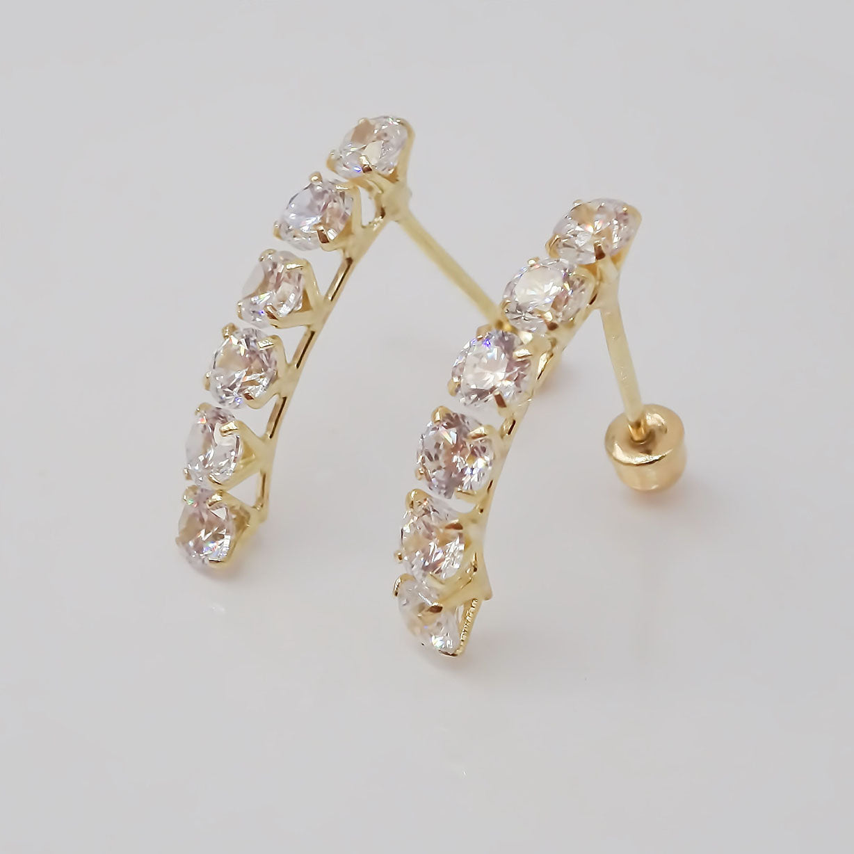 Amor Eterno - Broqueles Lambada 6 Piedras / Aretes / Oro 10k