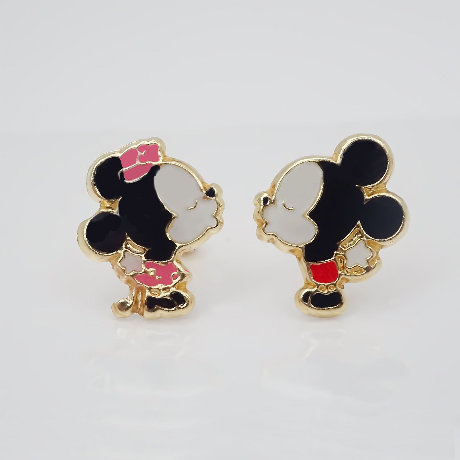 Amor Eterno - Broqueles Aretes Disney Beso Enamorado Oro 10k