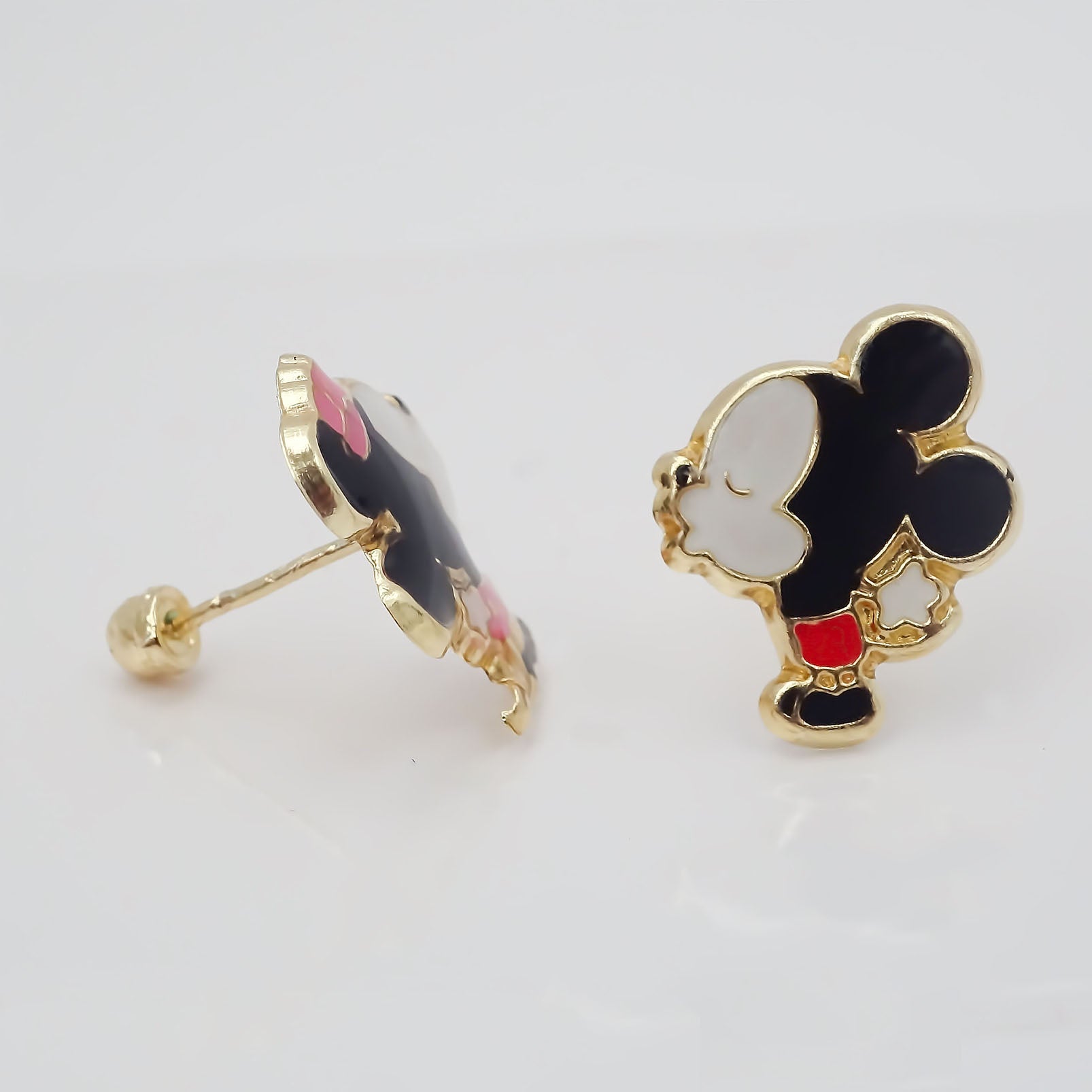 Amor Eterno - Broqueles Aretes Disney Beso Enamorado Oro 10k