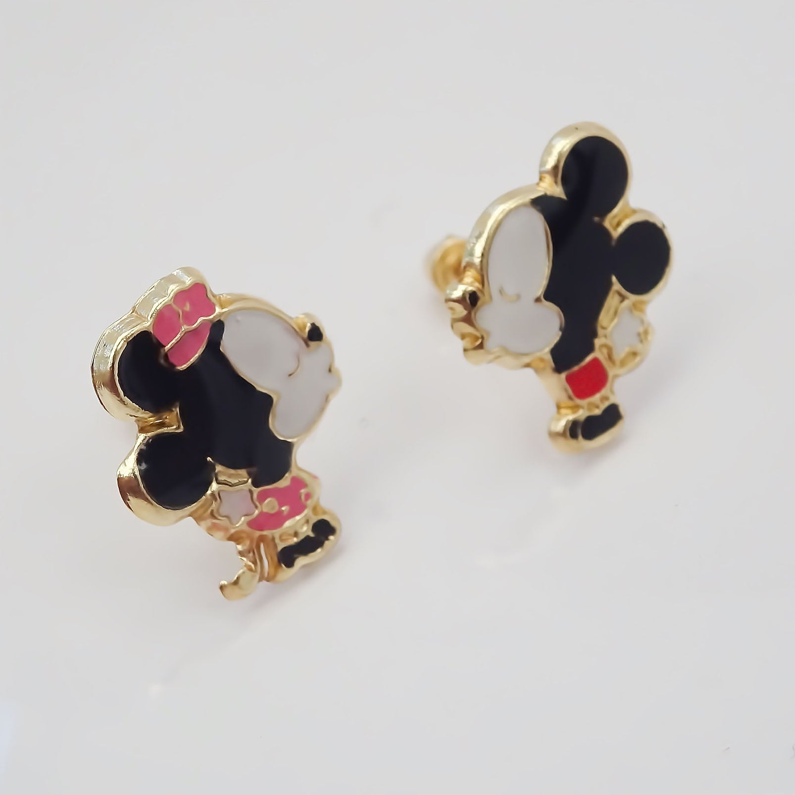 Amor Eterno - Broqueles Aretes Disney Beso Enamorado Oro 10k