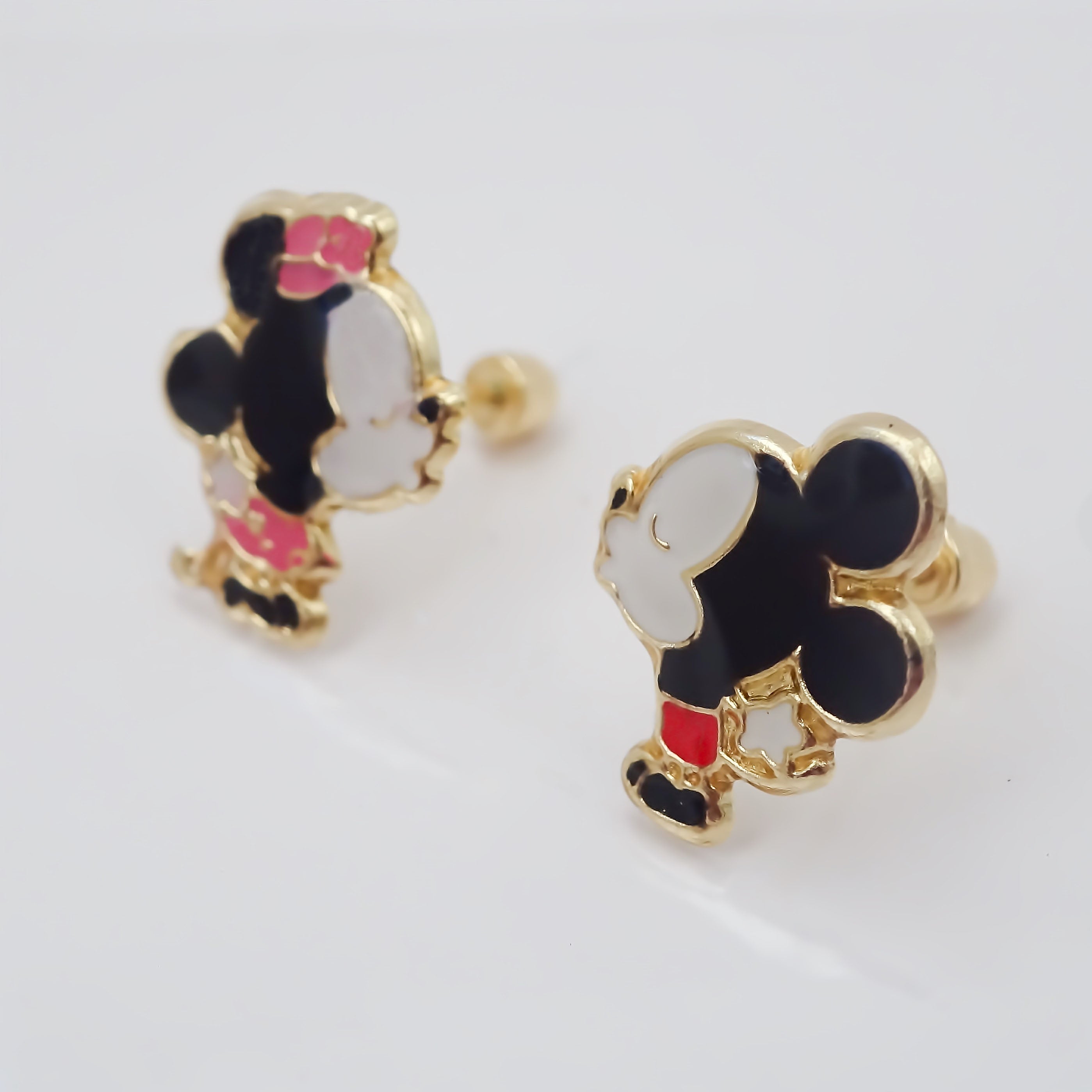 Amor Eterno - Broqueles Aretes Disney Beso Enamorado Oro 10k