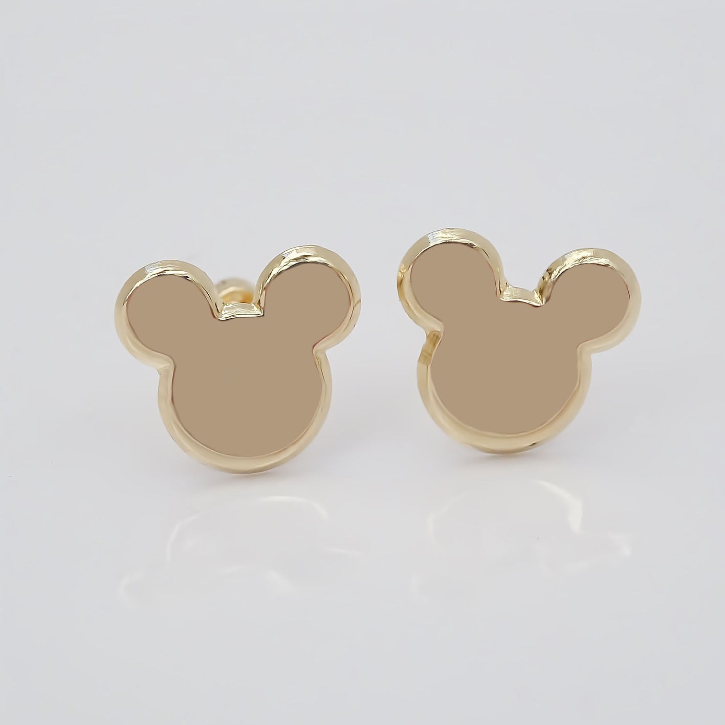 Amor Eterno - Broqueles / Disney Botón Mickey Oro 10k