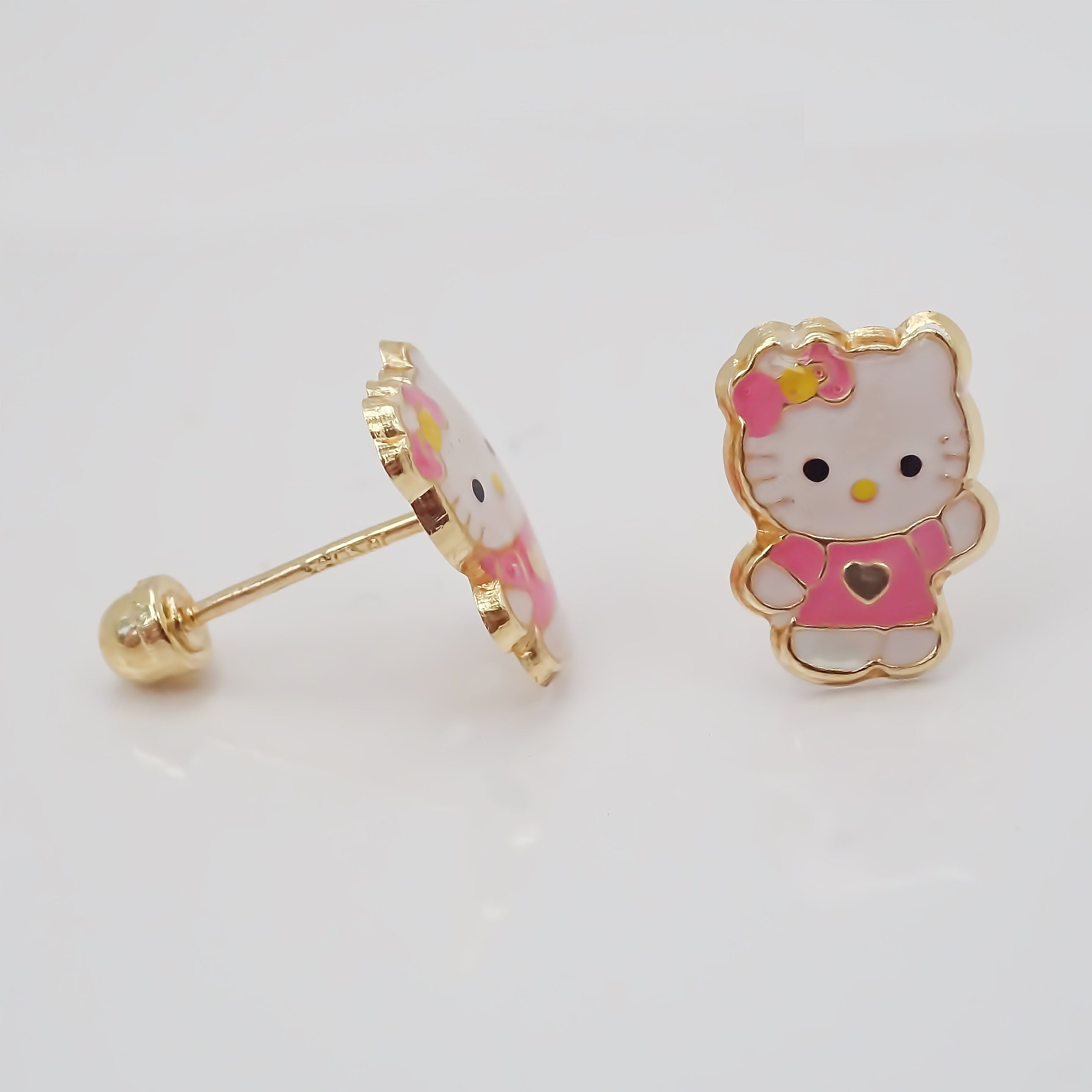 Amor Eterno - Broqueles Aretes / Hello Kitty / Oro 10k