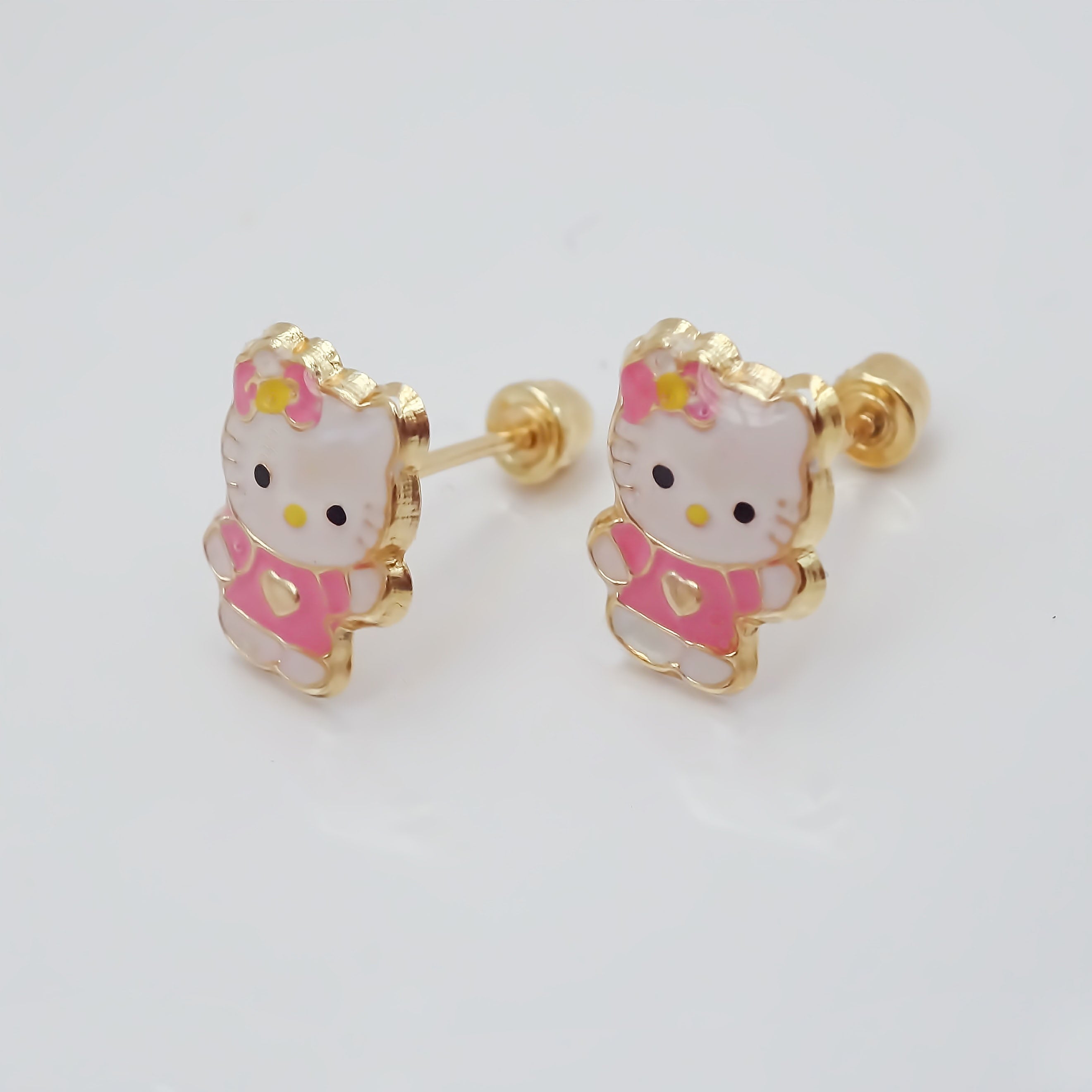 Amor Eterno - Broqueles Aretes / Hello Kitty / Oro 10k