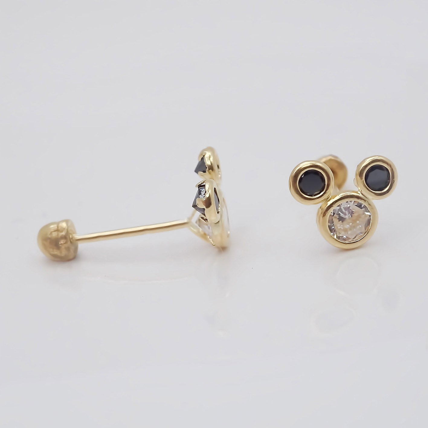 Amor Eterno - Broqueles / Disney Bisel Bebé Mickey / Oro 10k