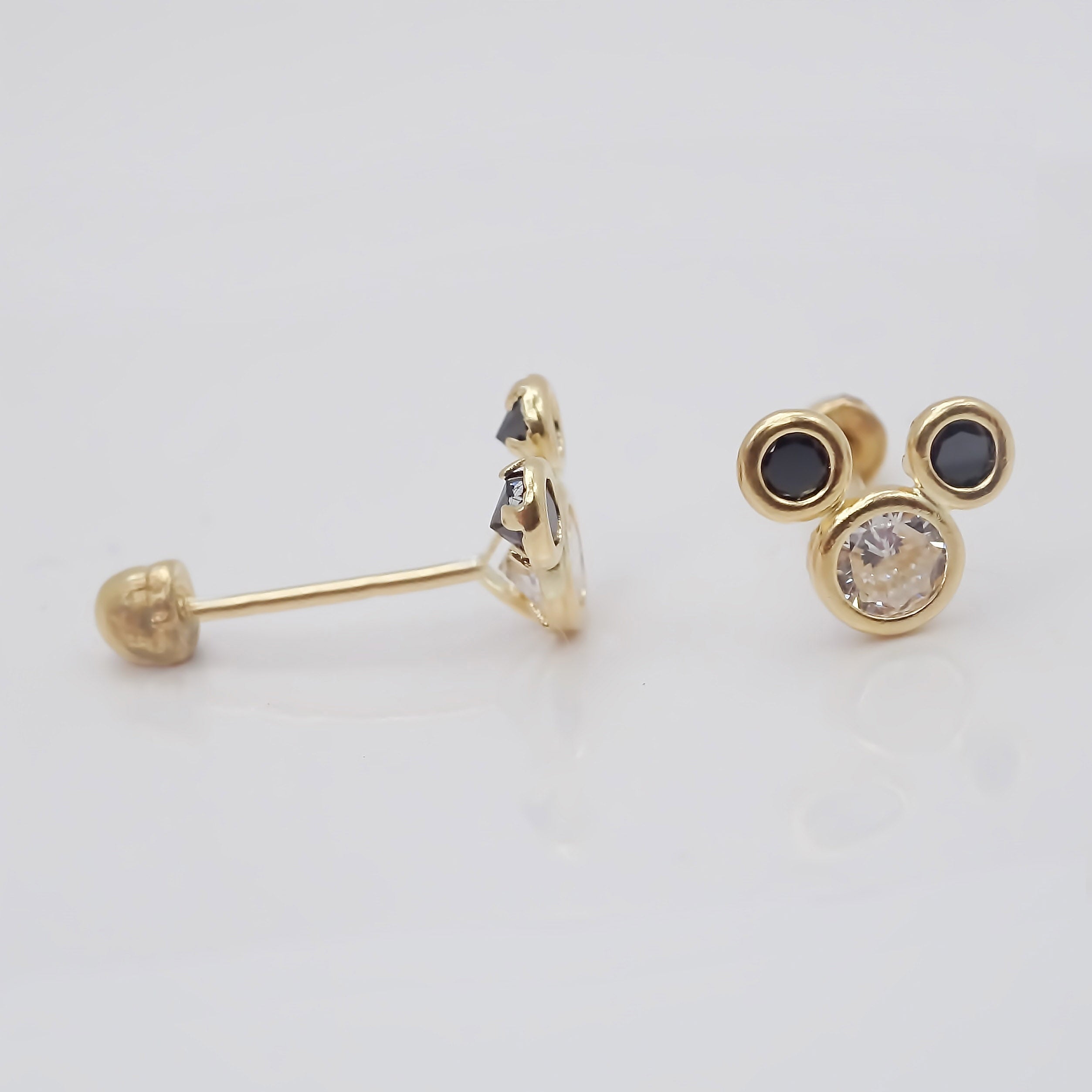 Amor Eterno - Broqueles / Disney Bisel Bebé Mickey / Oro 10k