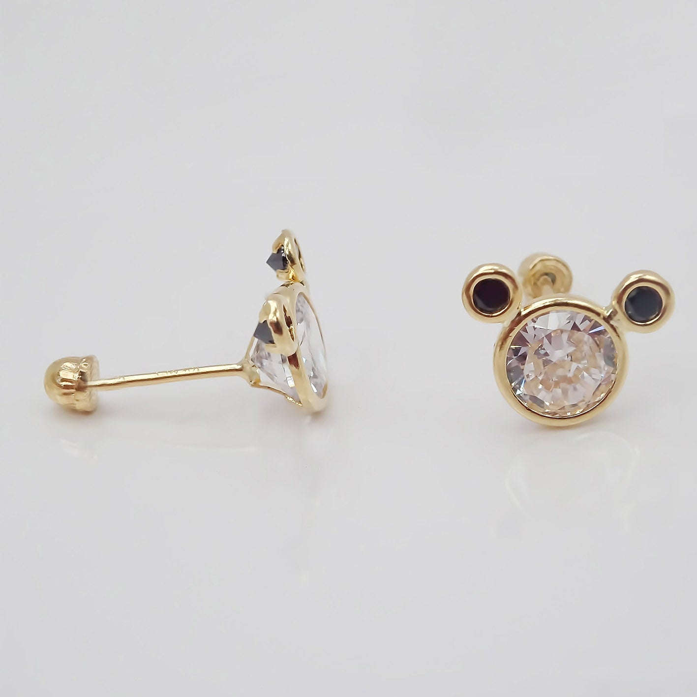 Amor Eterno - Broqueles / Disney Bisel Dama Mickey / Oro 10k