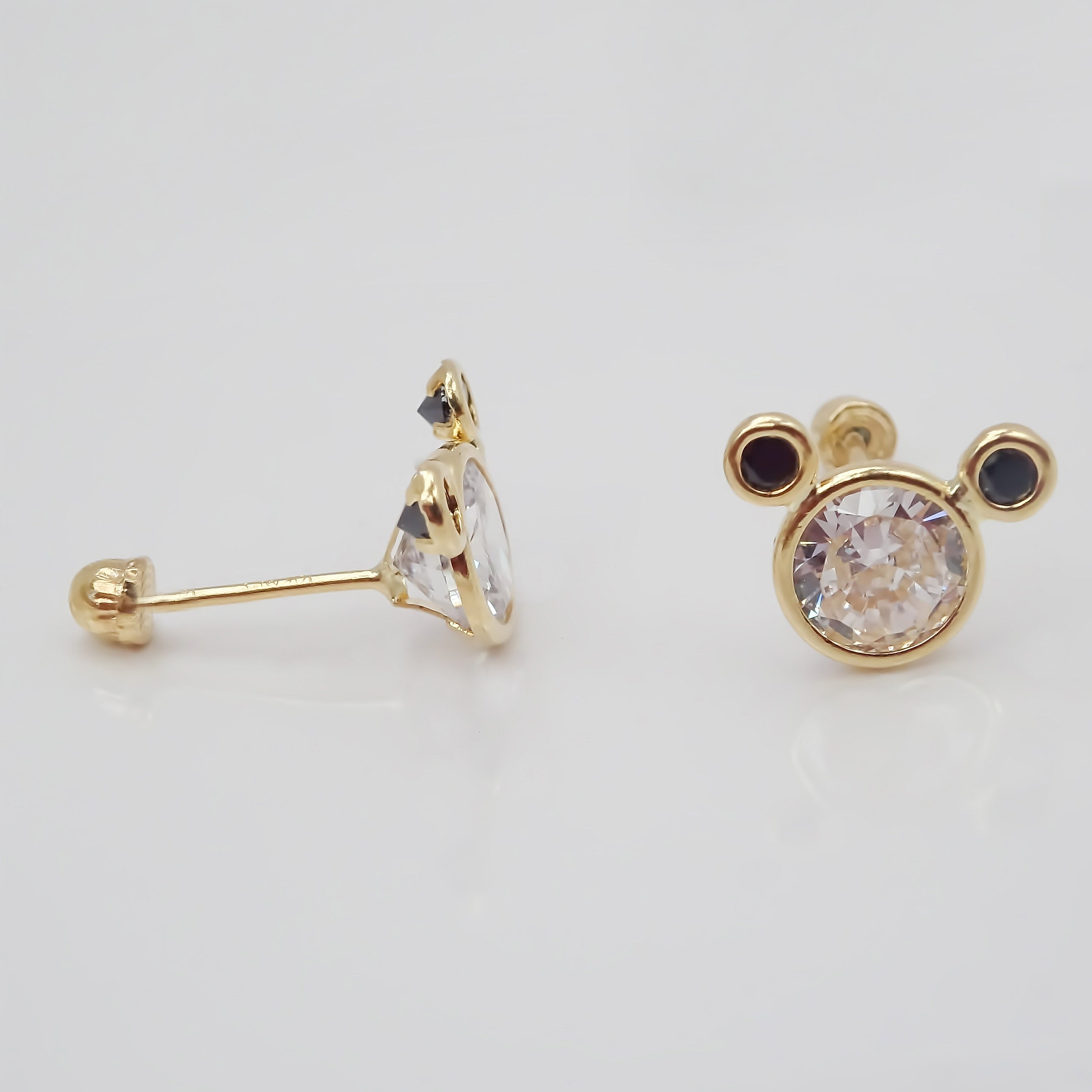 Amor Eterno - Broqueles / Disney Bisel Dama Mickey / Oro 10k