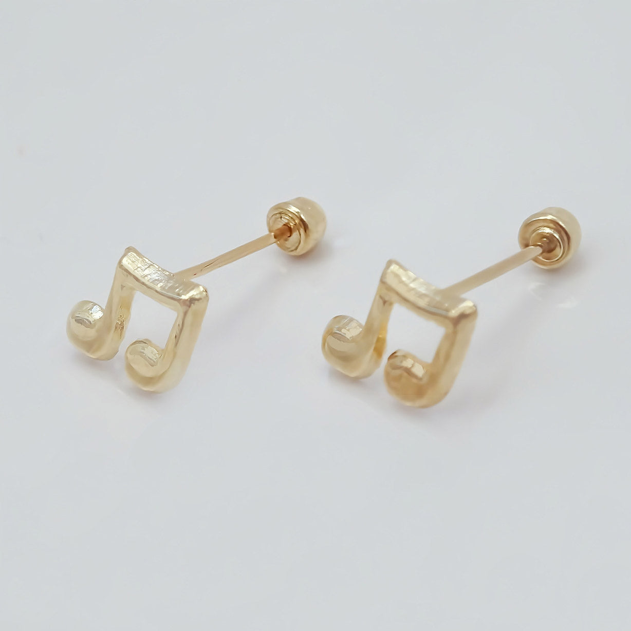 Amor Eterno - Broqueles Aretes / Nota Musical / Oro 10k