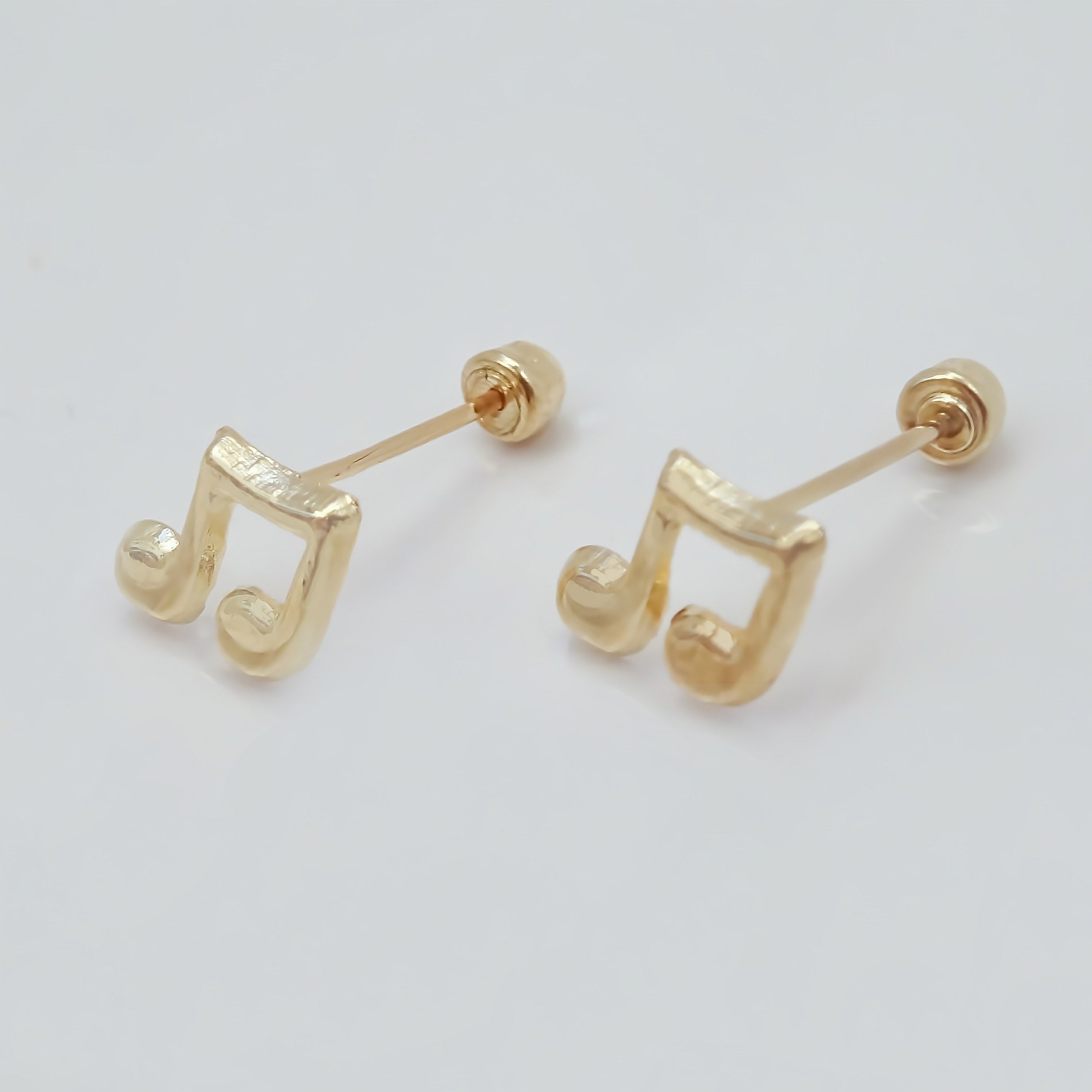 Amor Eterno - Broqueles Aretes / Nota Musical / Oro 10k