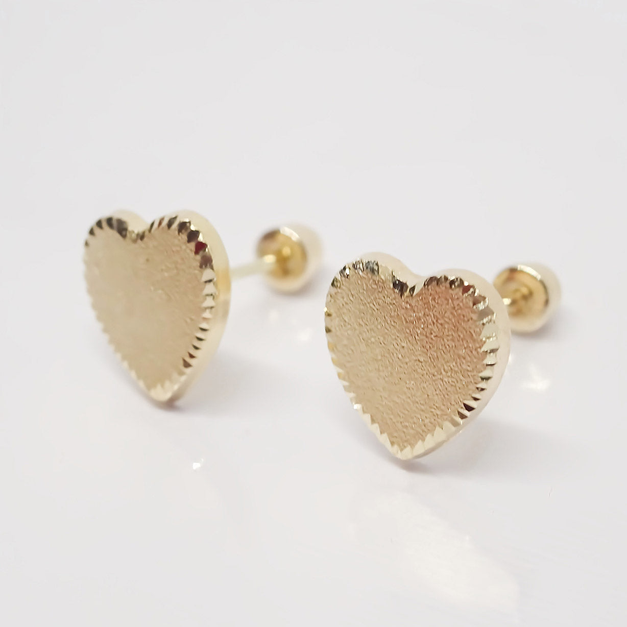 Amor Eterno - Broqueles / Corazón Azucarado / Oro Sólido 10k / Dama