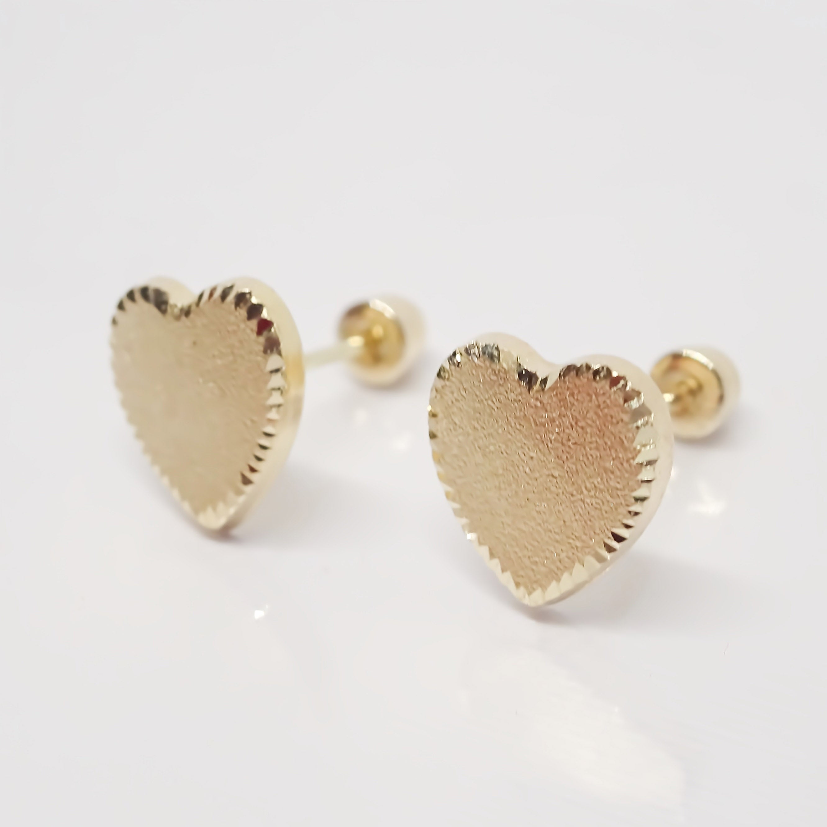 Amor Eterno - Broqueles / Corazón Azucarado / Oro Sólido 10k / Dama