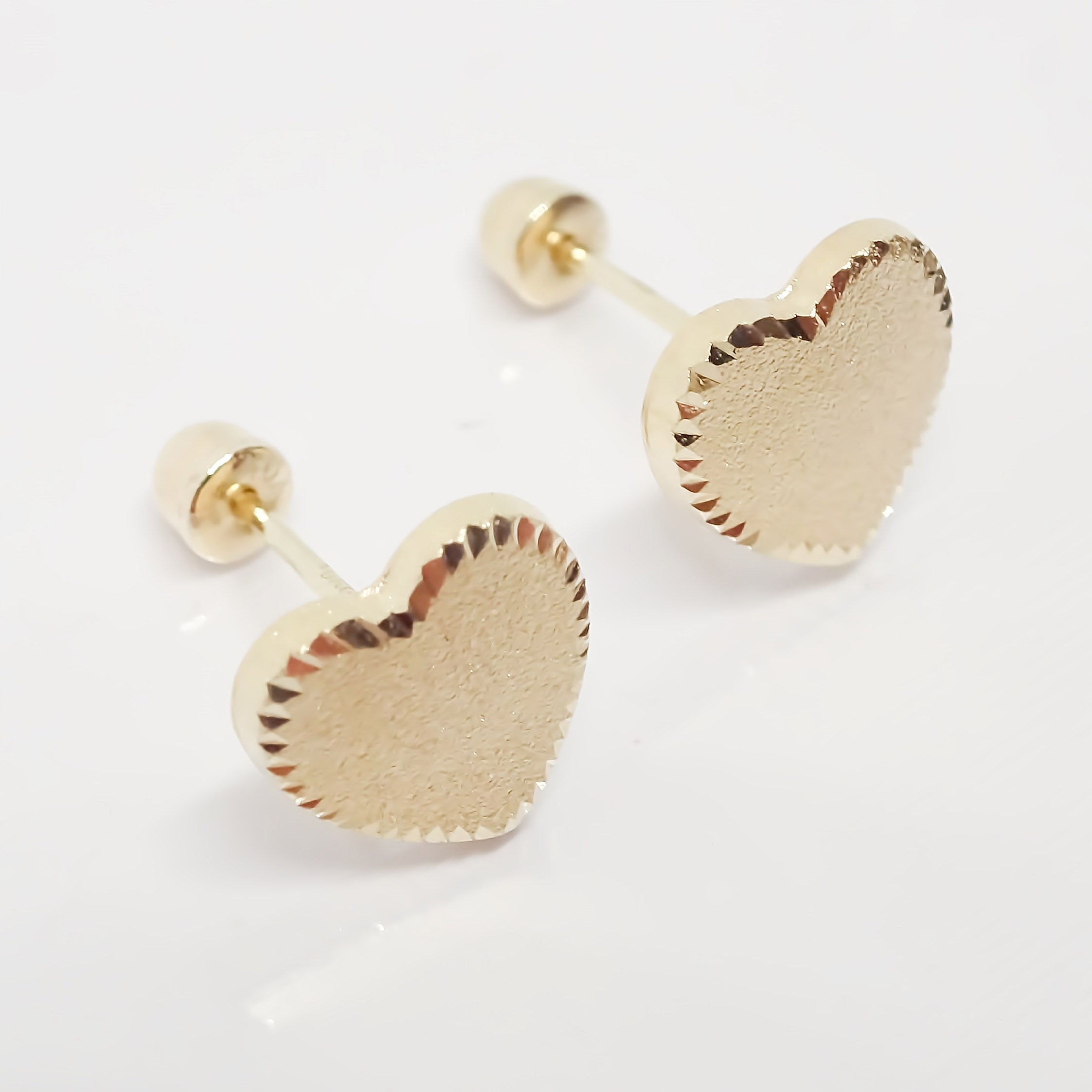 Amor Eterno - Broqueles / Corazón Azucarado / Oro Sólido 10k / Dama