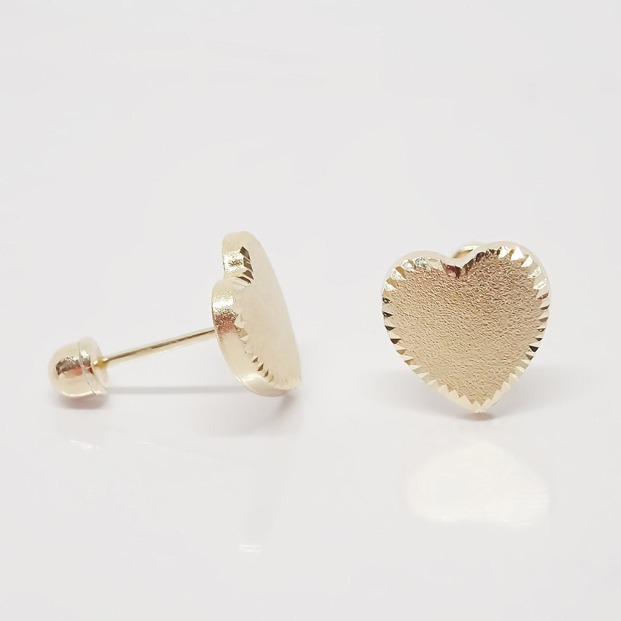 Amor Eterno - Broqueles / Corazón Azucarado / Oro Sólido 10k / Dama