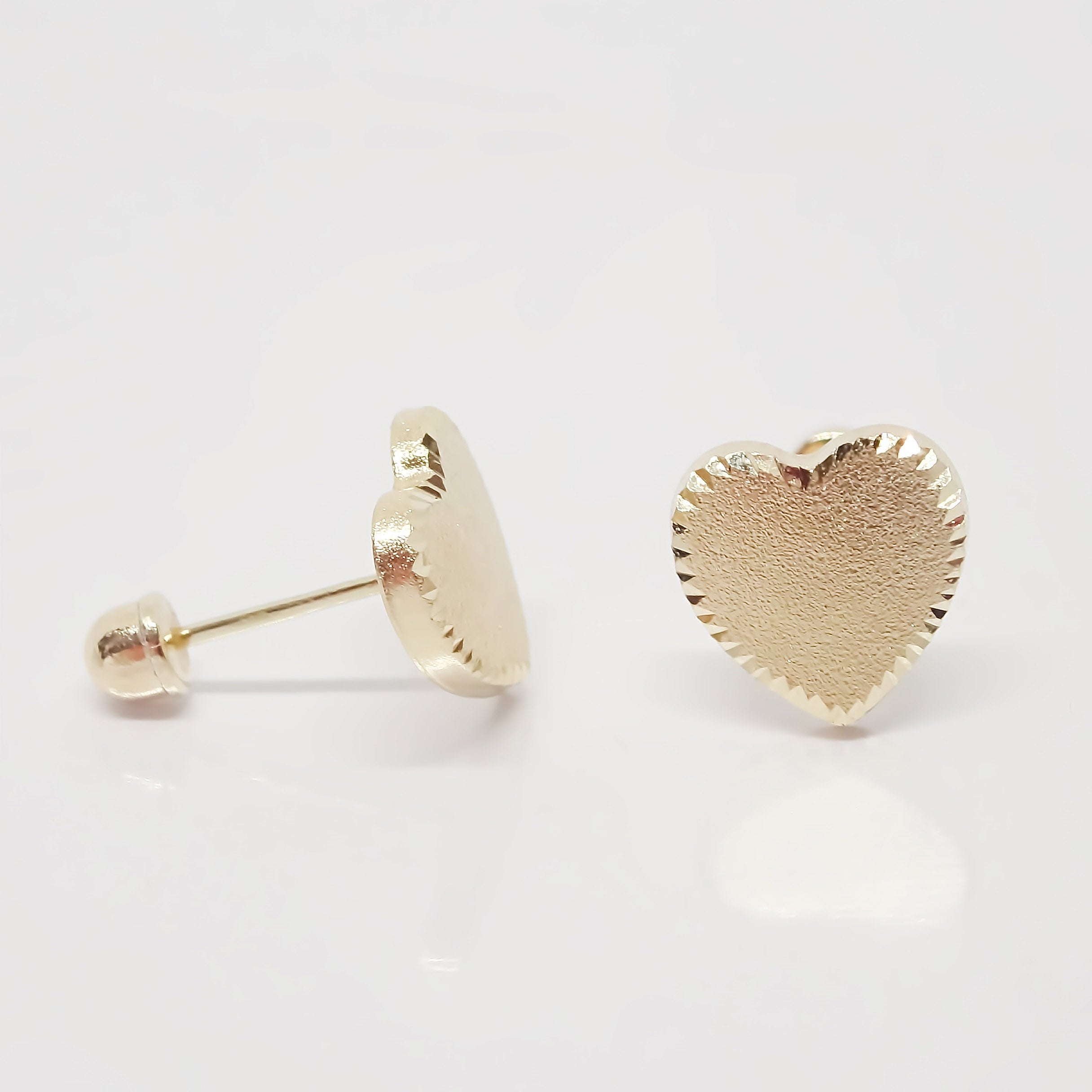 Amor Eterno - Broqueles / Corazón Azucarado / Oro Sólido 10k / Dama
