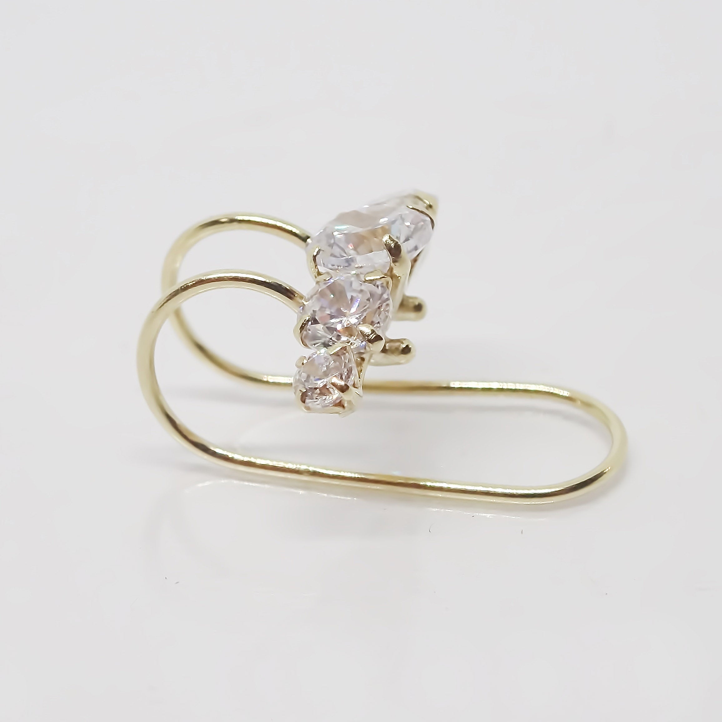 Amor Eterno - Earcuff Diamond / Falsa Perforación / Oro 10k