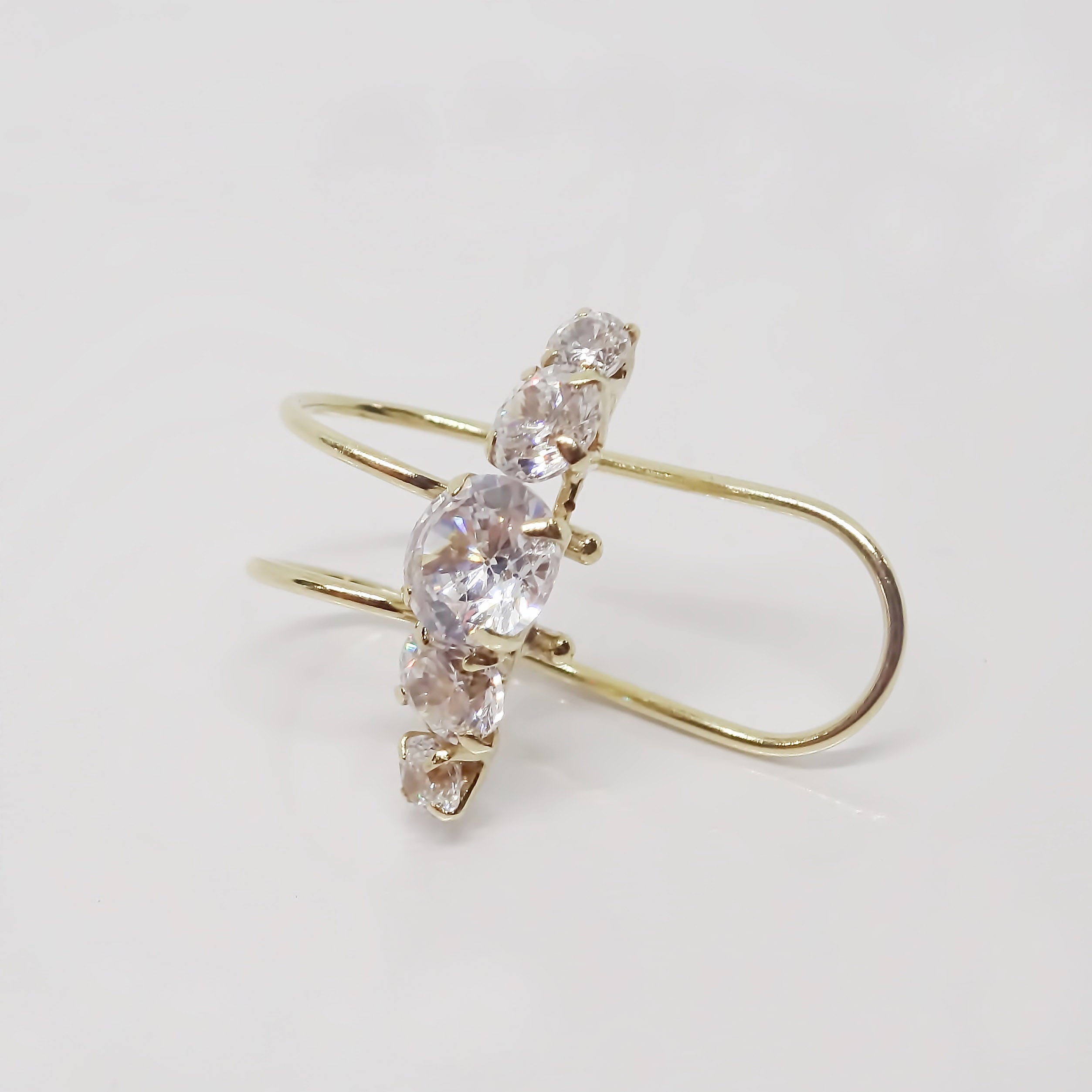 Amor Eterno - Earcuff Diamond / Falsa Perforación / Oro 10k