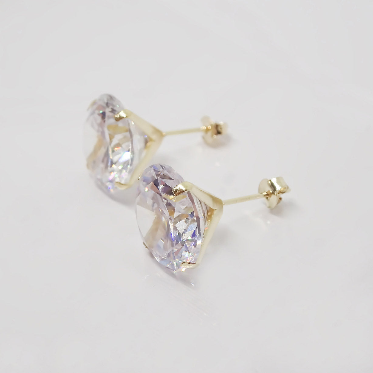 Amor Eterno - Broqueles Recto Dama 1cm / Aretes / Oro 10k