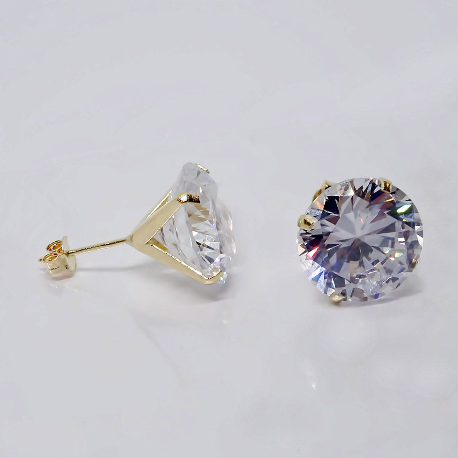 Amor Eterno - Broqueles Recto Dama 1cm / Aretes / Oro 10k