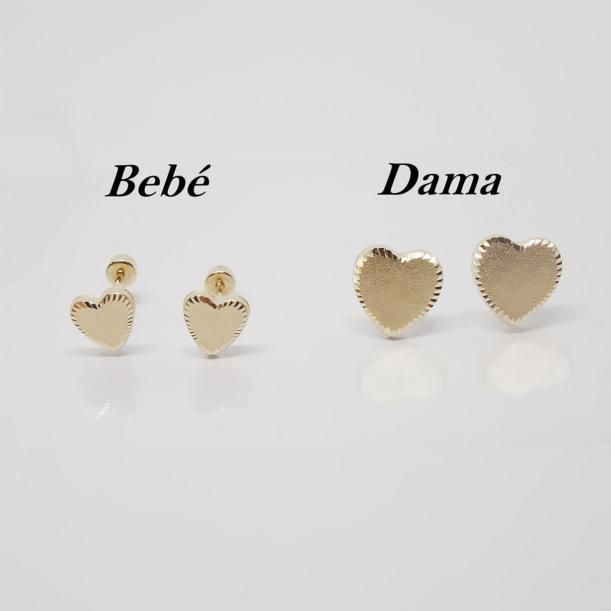 Amor Eterno- Broqueles Corazón Azucarado Bebé Oro Sólido 10k