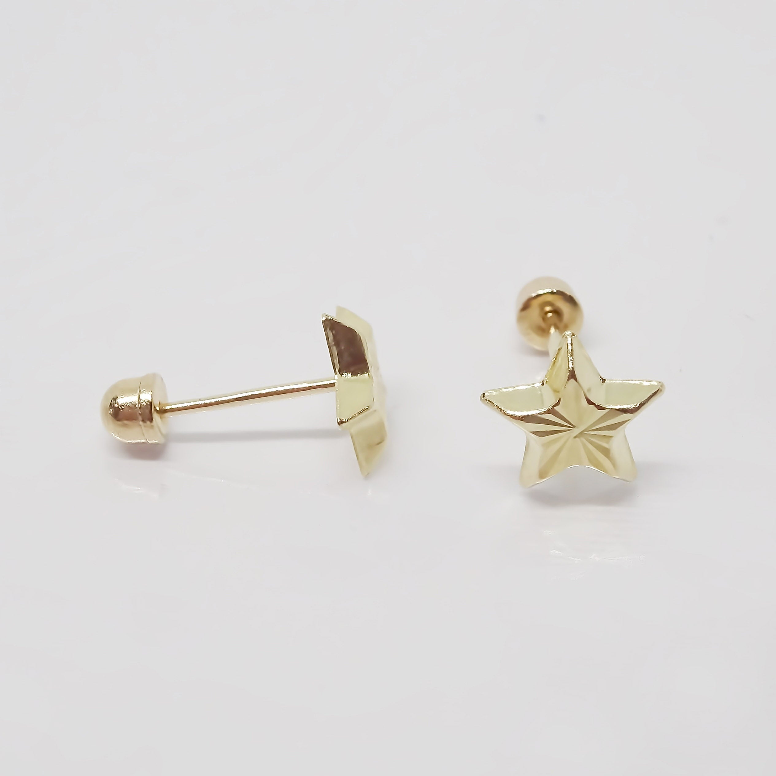 Amor Eterno - Broqueles/Estrella Facetada Oro 10k