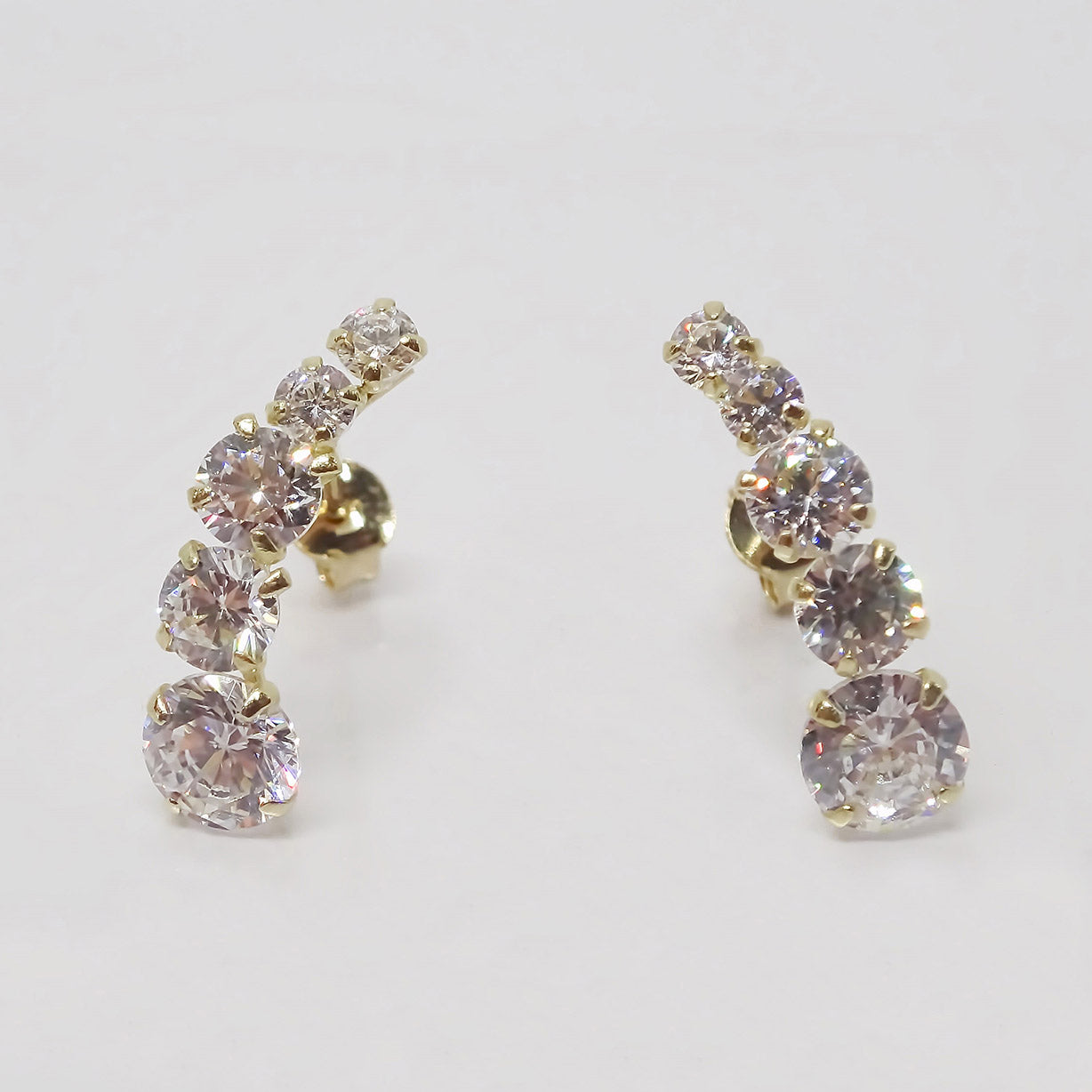 Amor Eterno - Broqueles Lambada 5 Piedras /aretes / Oro 10k