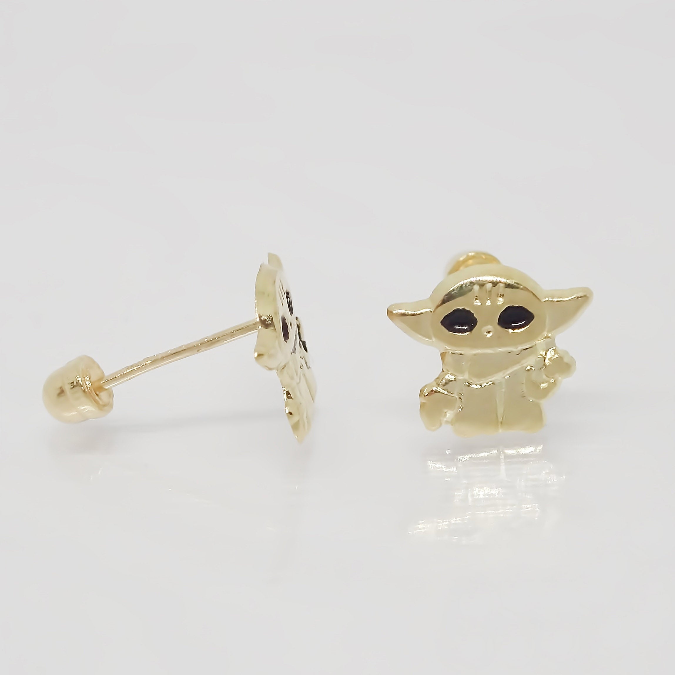 Amor Eterno - Broqueles Aretes Star Wars Yoda Bebé / Oro 10k