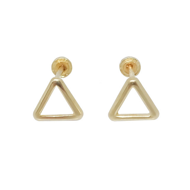 Amor Eterno - Broqueles Triángulo Silueta / Aretes / Oro 10k