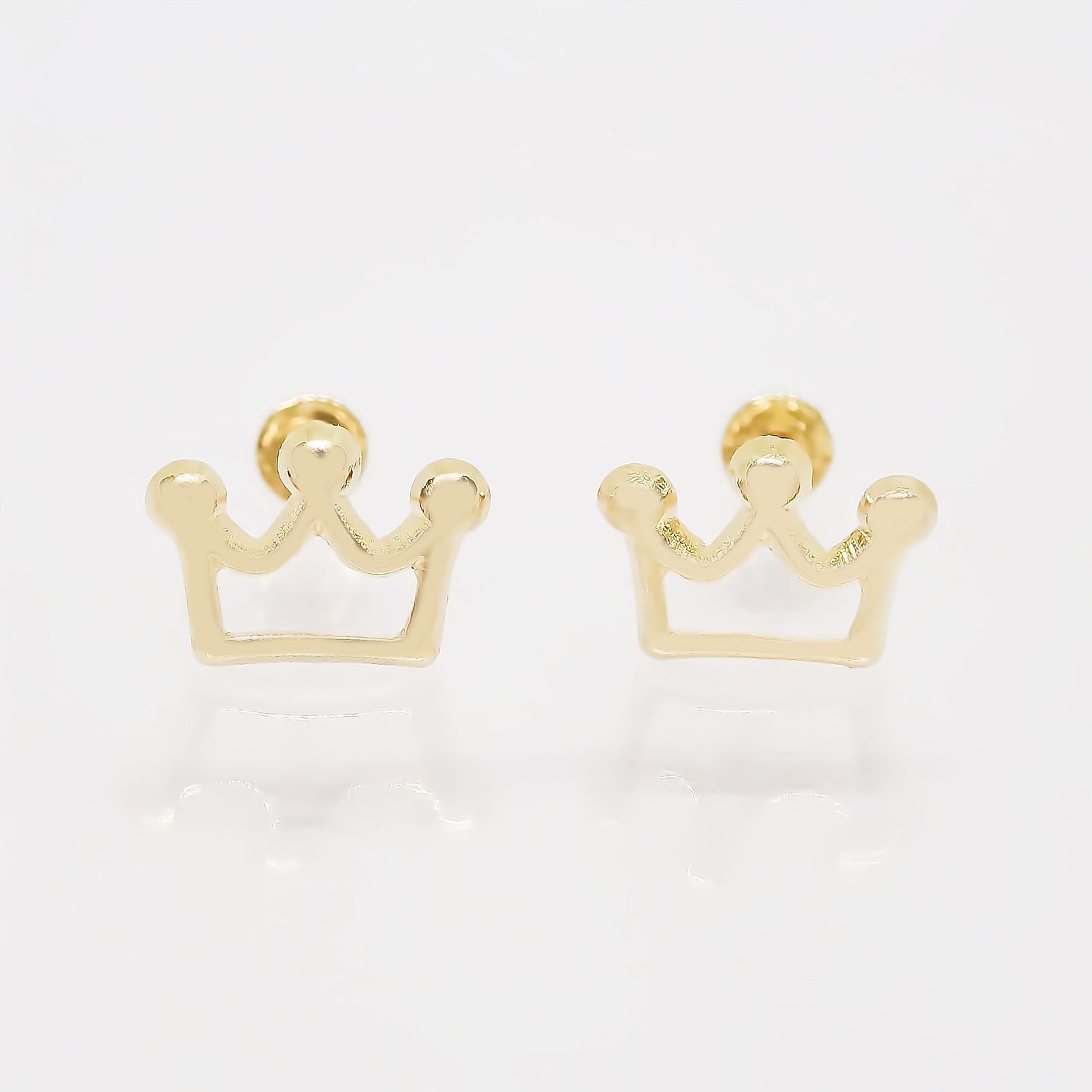 Amor Eterno - Broqueles Aretes / Corona Silueta / Oro 10k