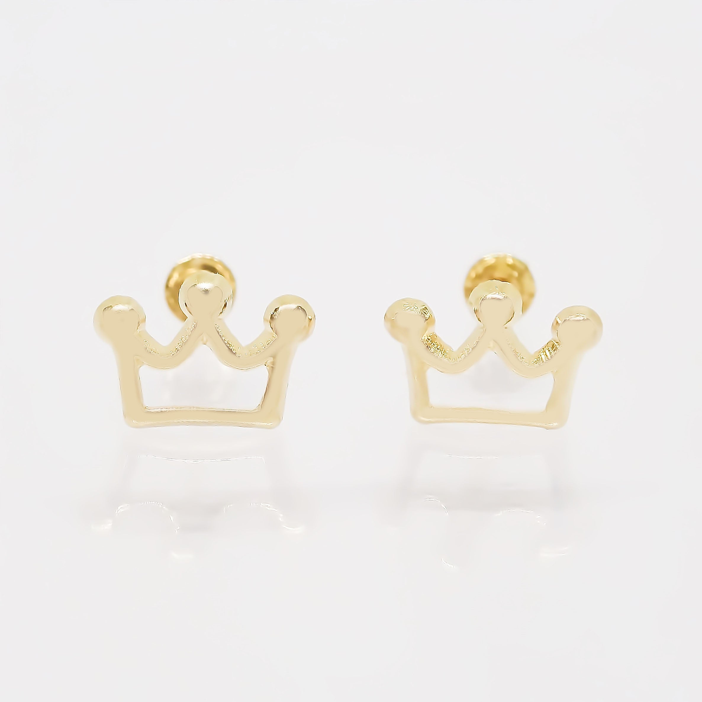 Amor Eterno - Broqueles Aretes / Corona Silueta / Oro 10k
