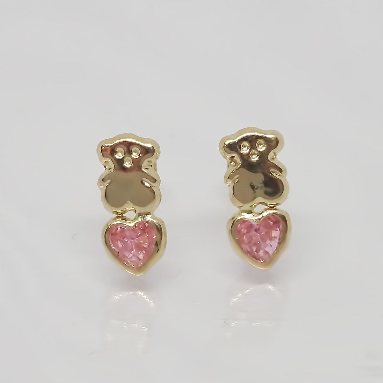 Amor Eterno - Broqueles Aretes / Tous Corazón / Oro 10k / Rosa