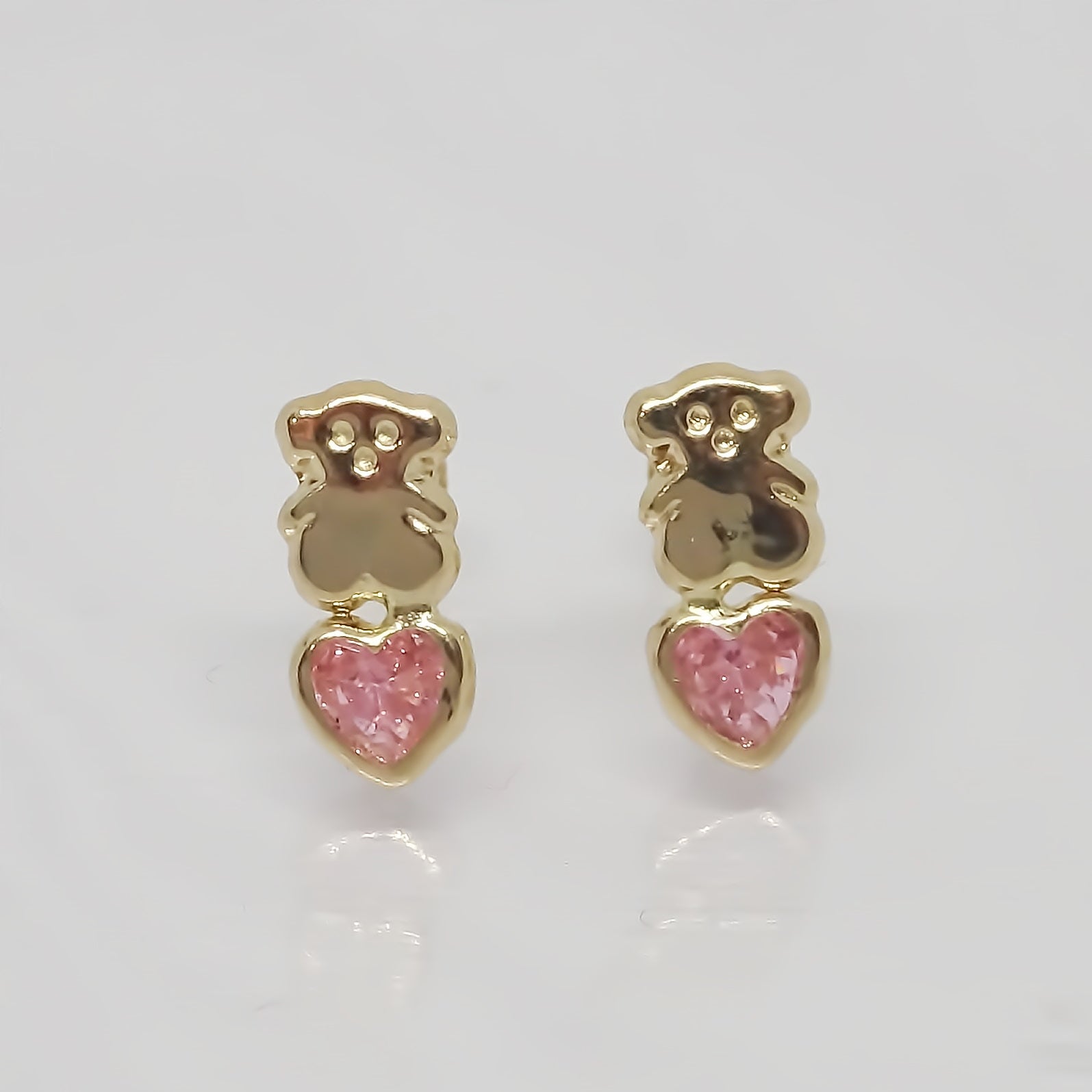 Amor Eterno - Broqueles Aretes / Tous Corazón / Oro 10k / Rosa