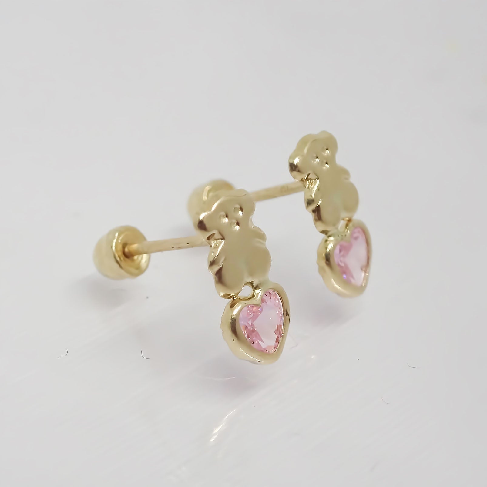 Amor Eterno - Broqueles Aretes / Tous Corazón / Oro 10k / Rosa