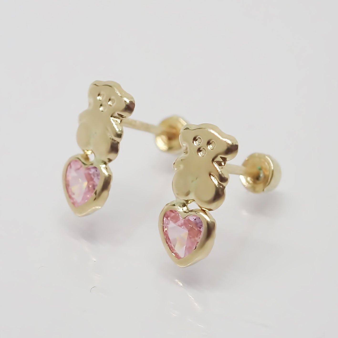 Amor Eterno - Broqueles Aretes / Tous Corazón / Oro 10k / Rosa