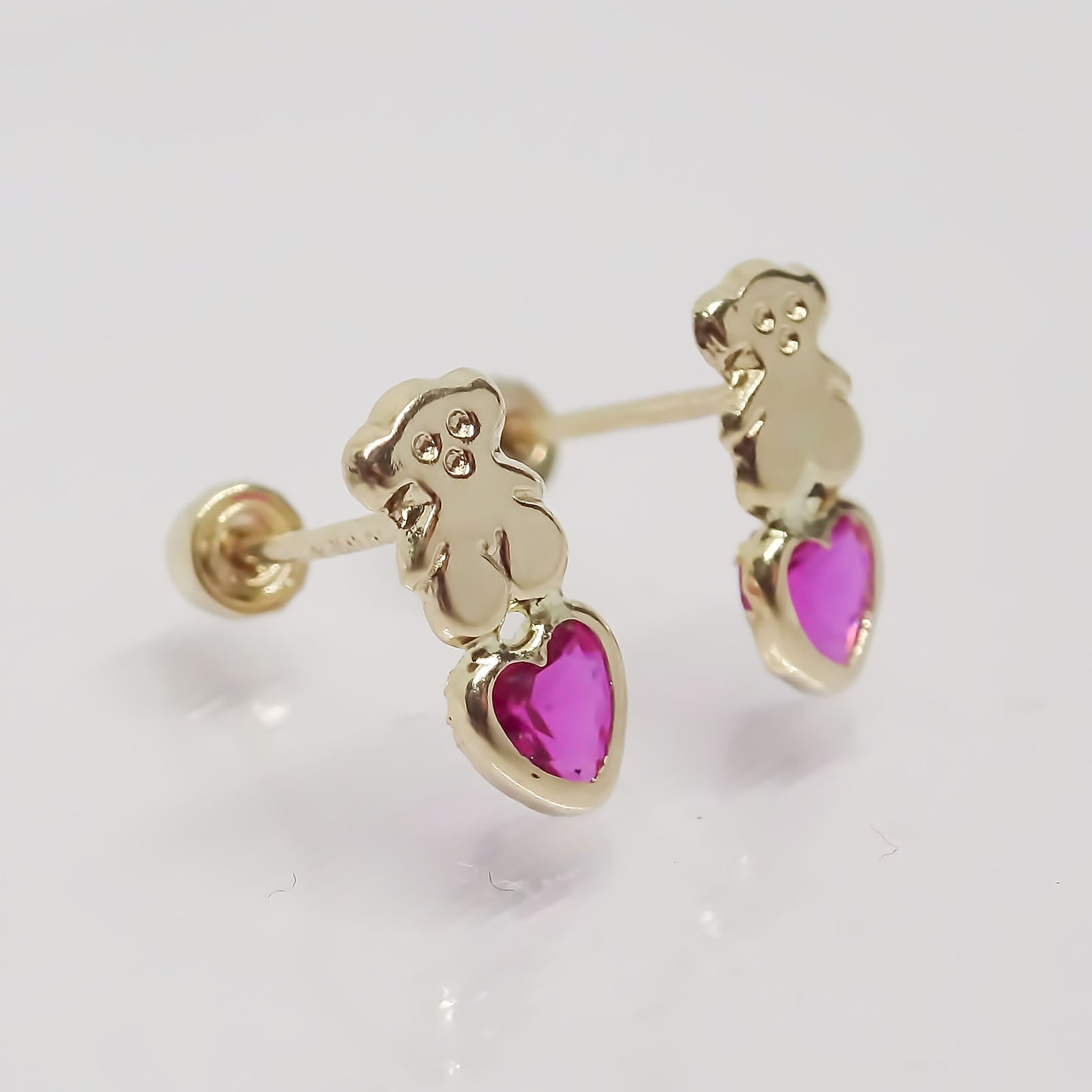 Amor Eterno - Broqueles Aretes / Tous Corazón / Oro 10k / Rojo