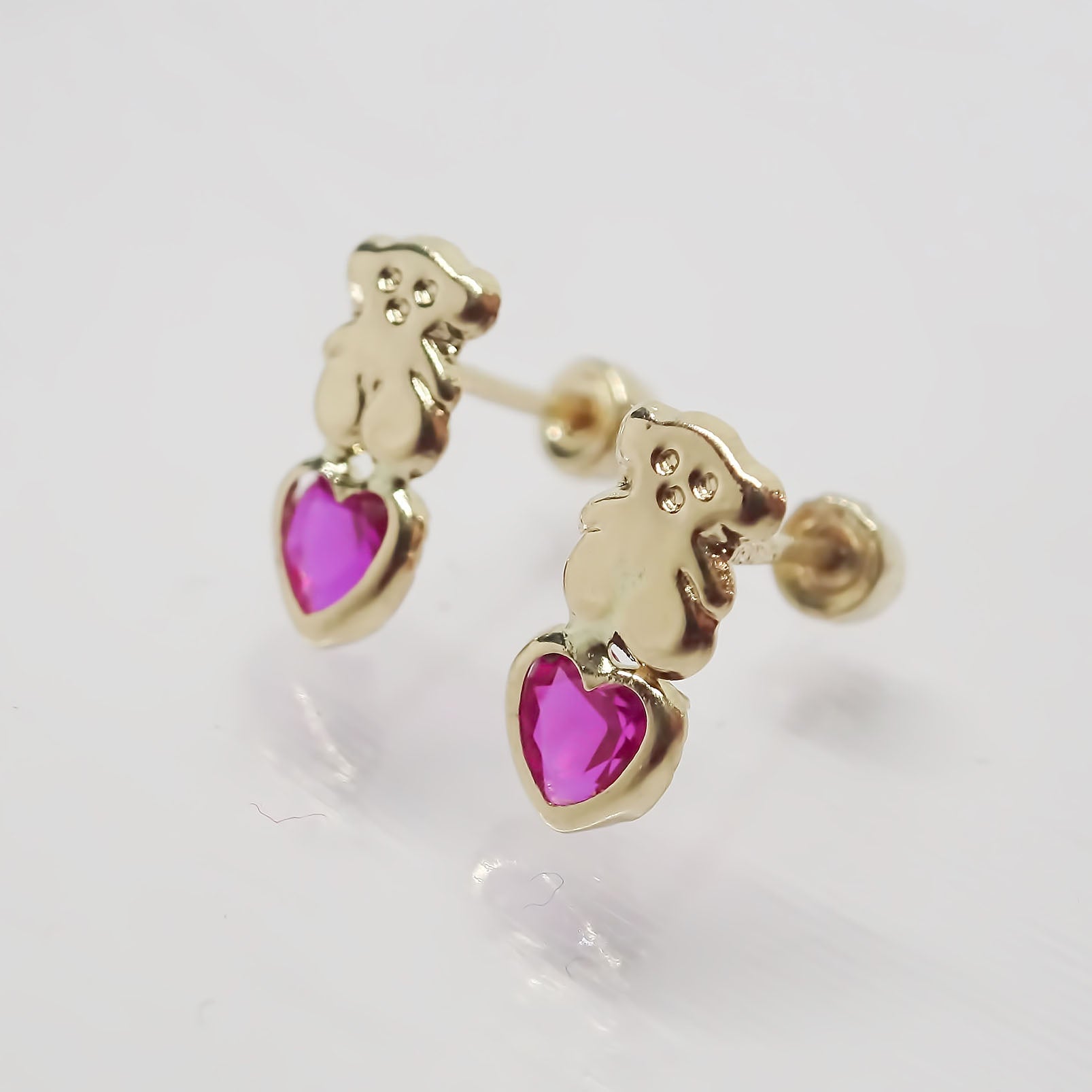 Amor Eterno - Broqueles Aretes / Tous Corazón / Oro 10k / Rojo