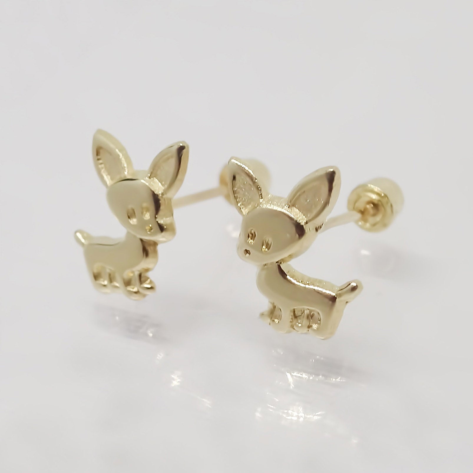 Amor Eterno - Broqueles Aretes / Perrito Chihuahua / Oro 10k