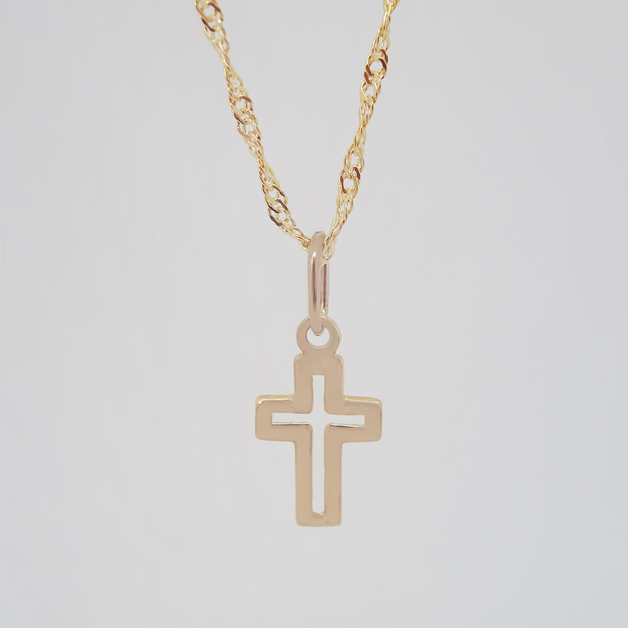 Amor Eterno - Dije Mini Cruz De Cristo En Oro 10k Solido