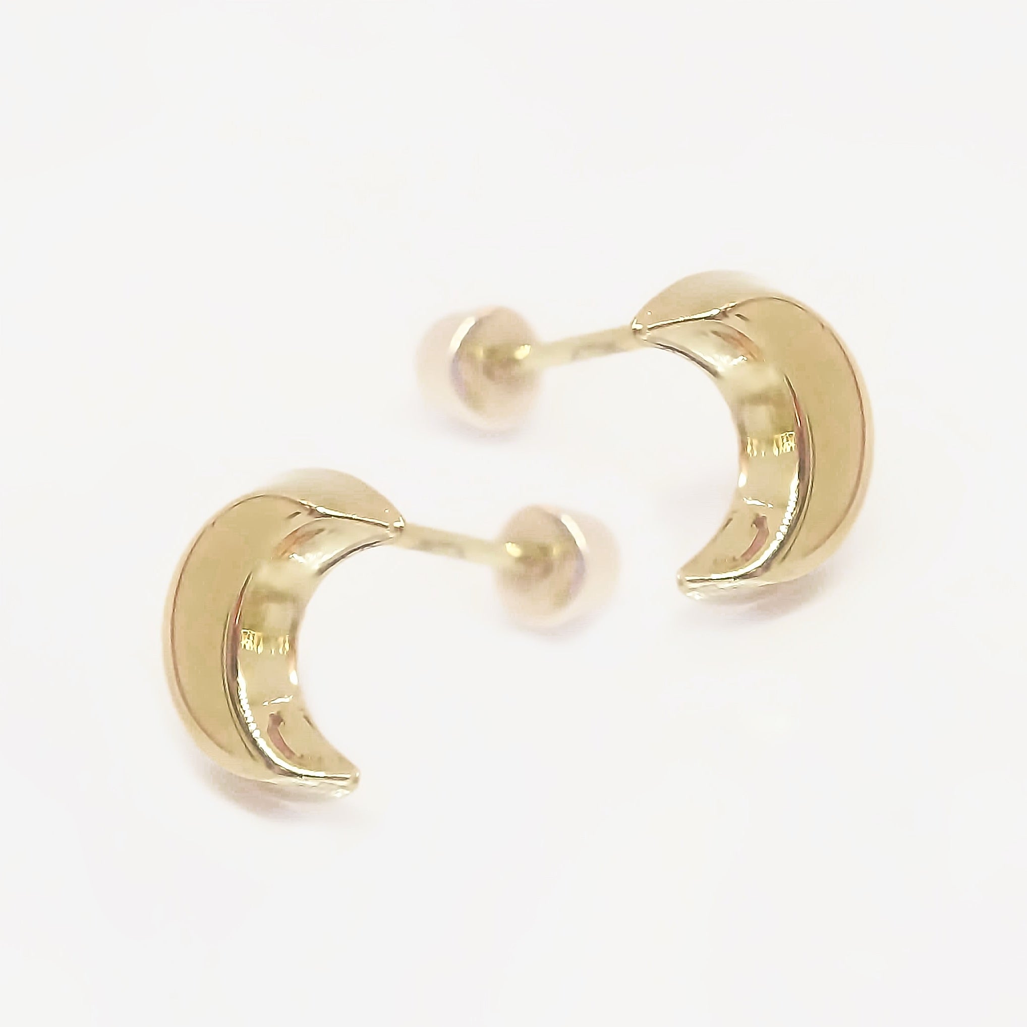 Amor Eterno - Broqueles Luna Basic / Aretes Oro 10k