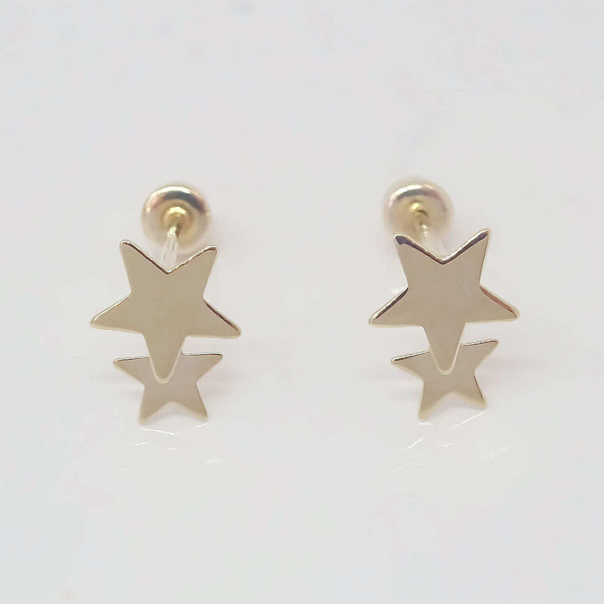 Amor Eterno - Broqueles Estrella Tú Y Yo / Aretes / Oro 10k