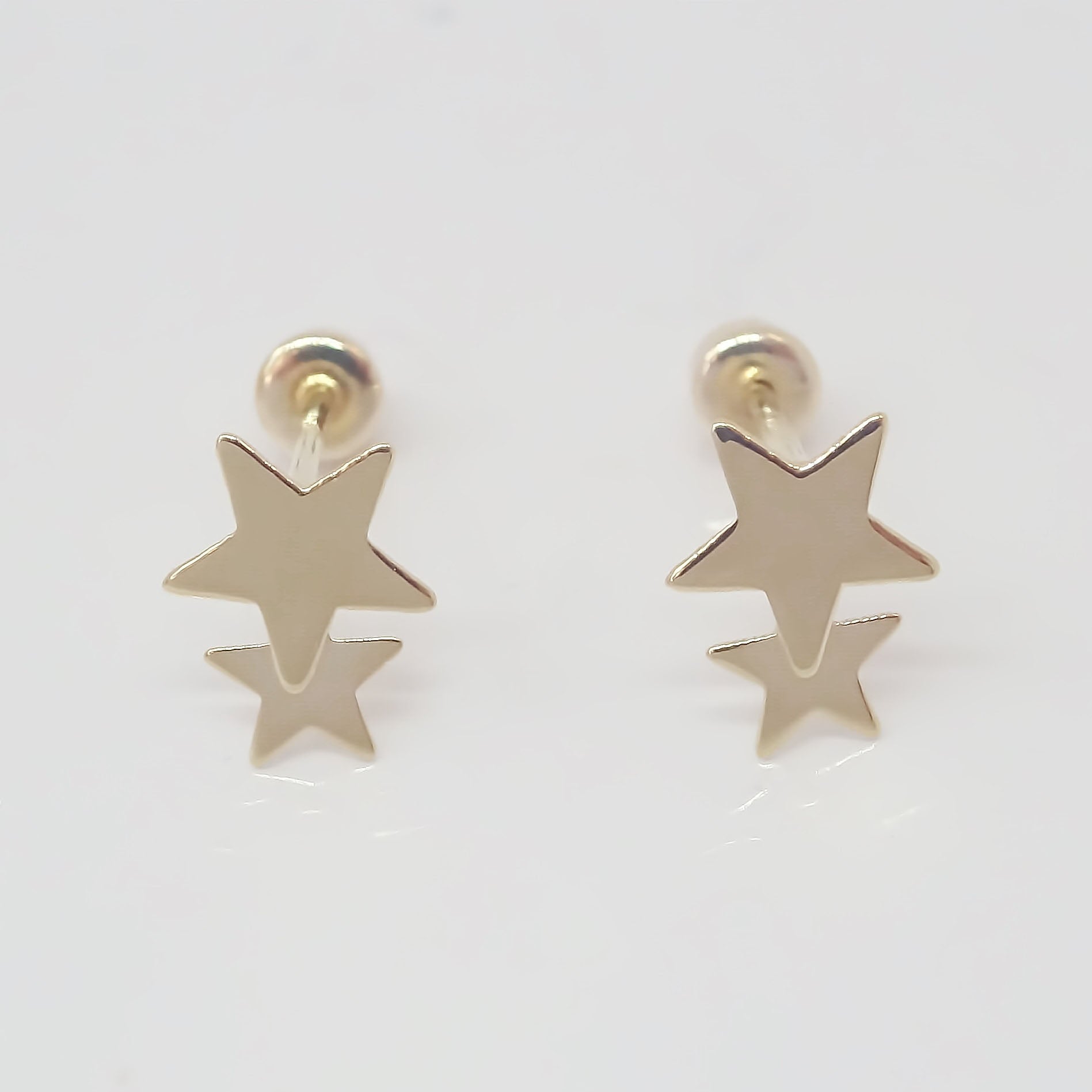 Amor Eterno - Broqueles Estrella Tú Y Yo / Aretes / Oro 10k