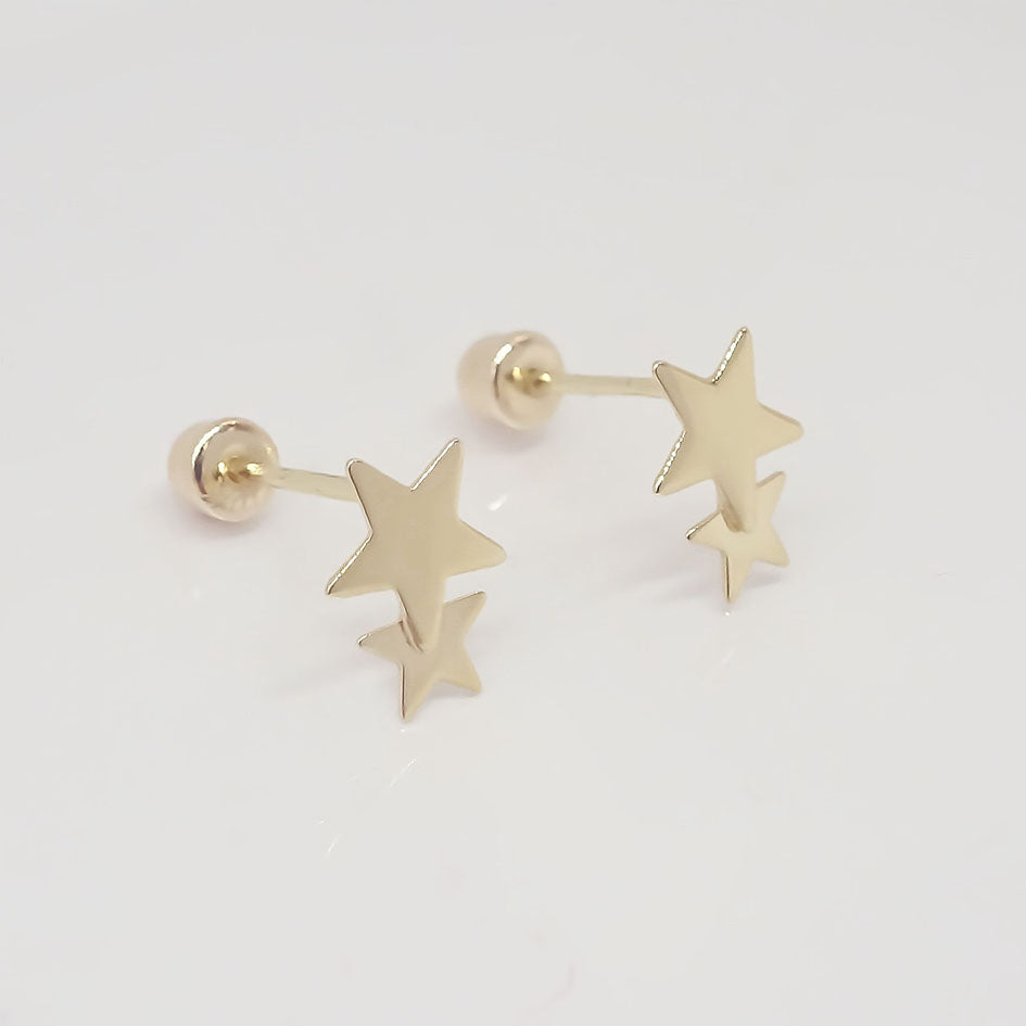 Amor Eterno - Broqueles Estrella Tú Y Yo / Aretes / Oro 10k