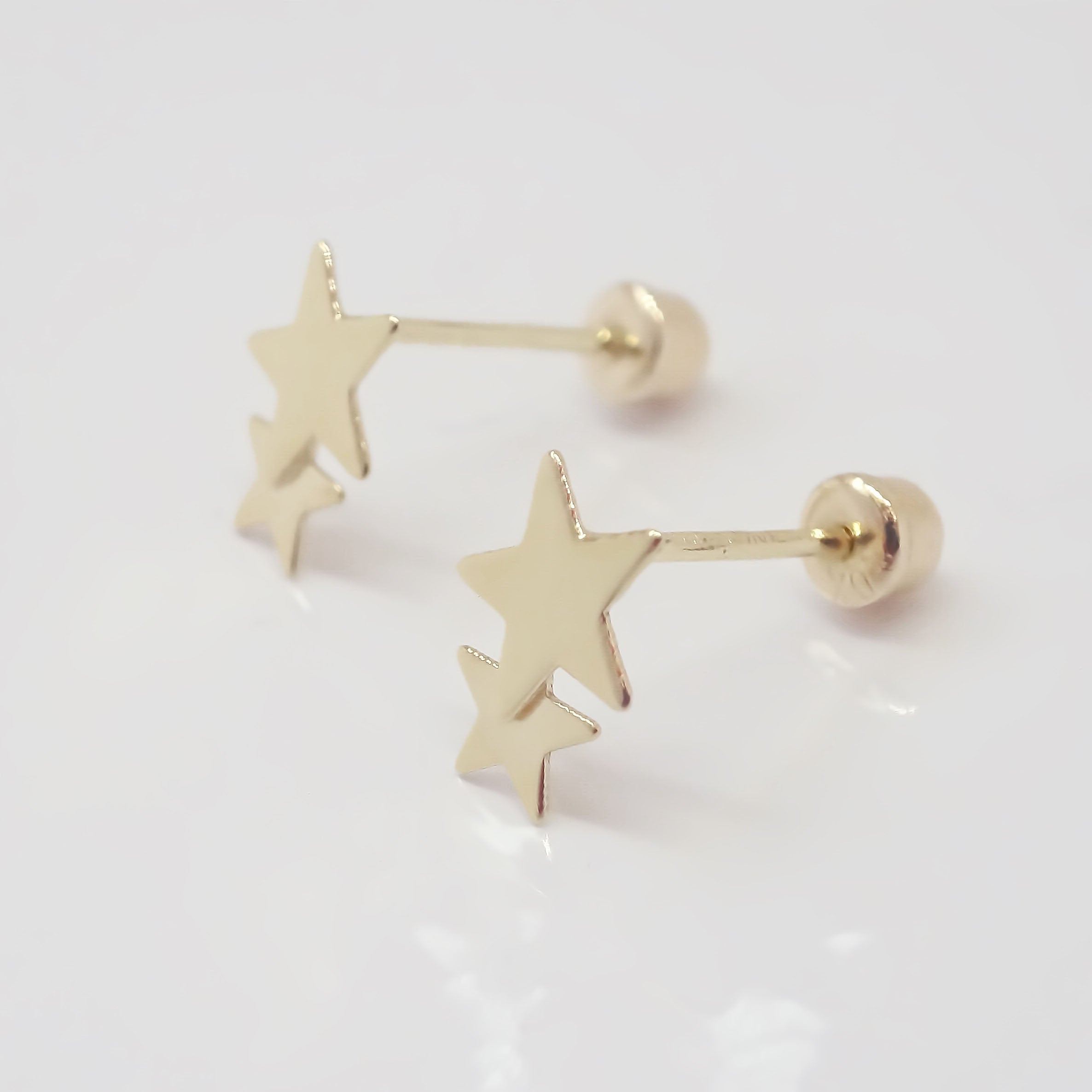 Amor Eterno - Broqueles Estrella Tú Y Yo / Aretes / Oro 10k